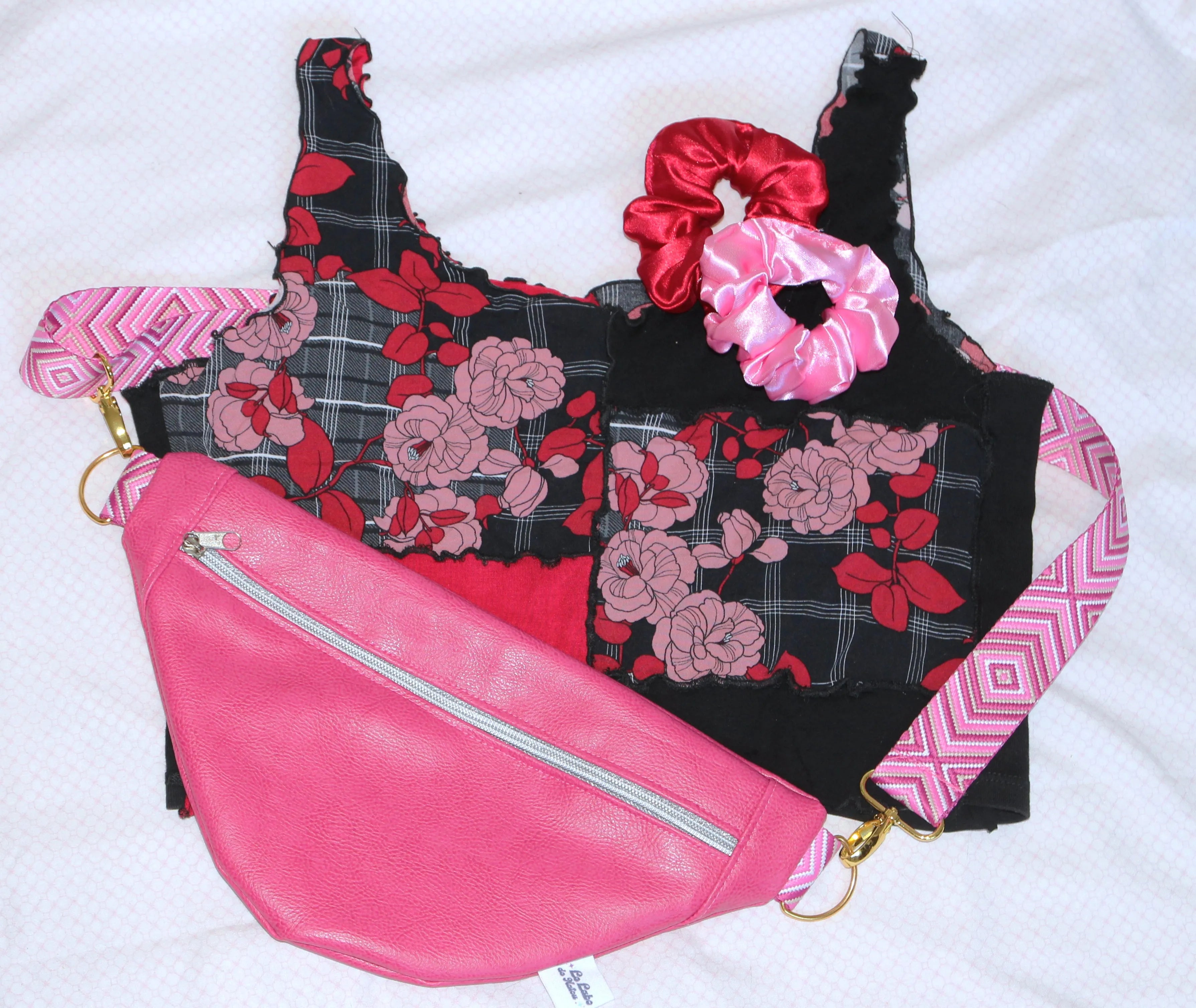 haut femme patchwork motif fleuri