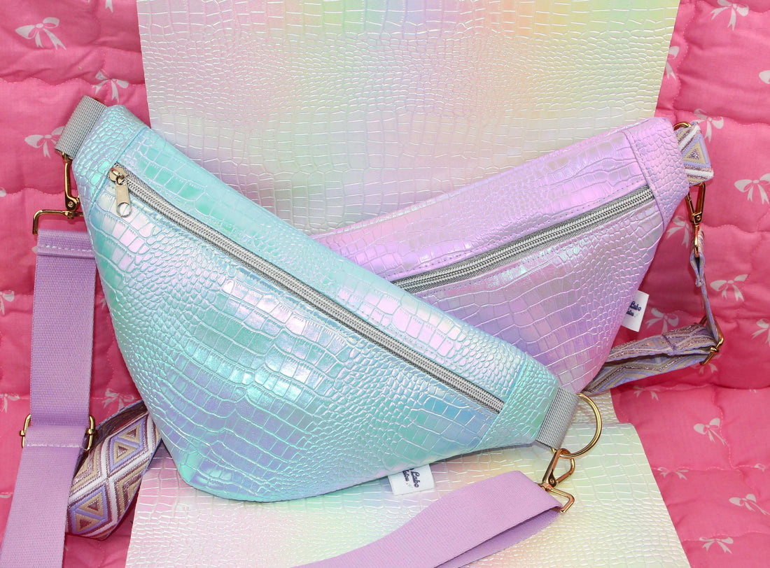 sac banane fait main tissu iridescent