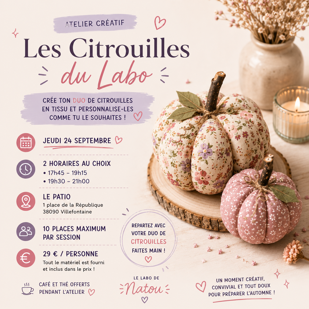 Atelier créatif – Les Citrouilles du Labo 🎃