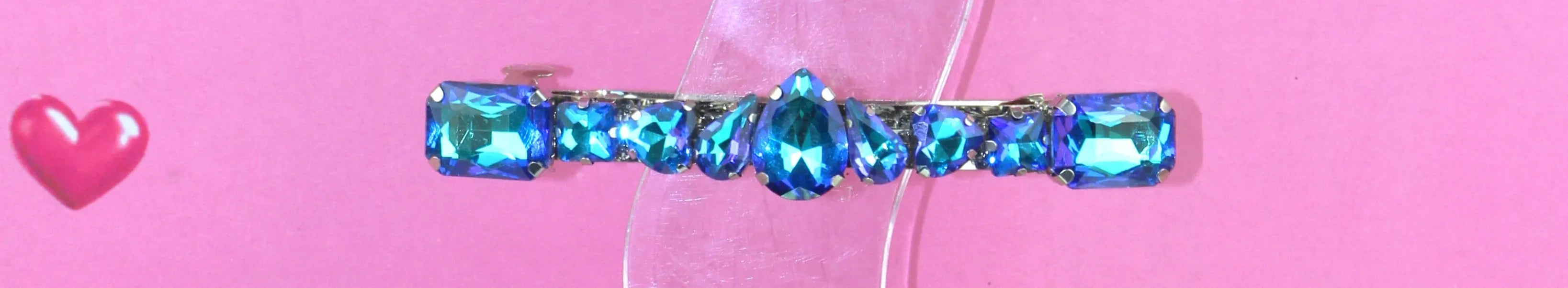 Grande barrette à cheveux strass - Accessoire de soirée et mariage