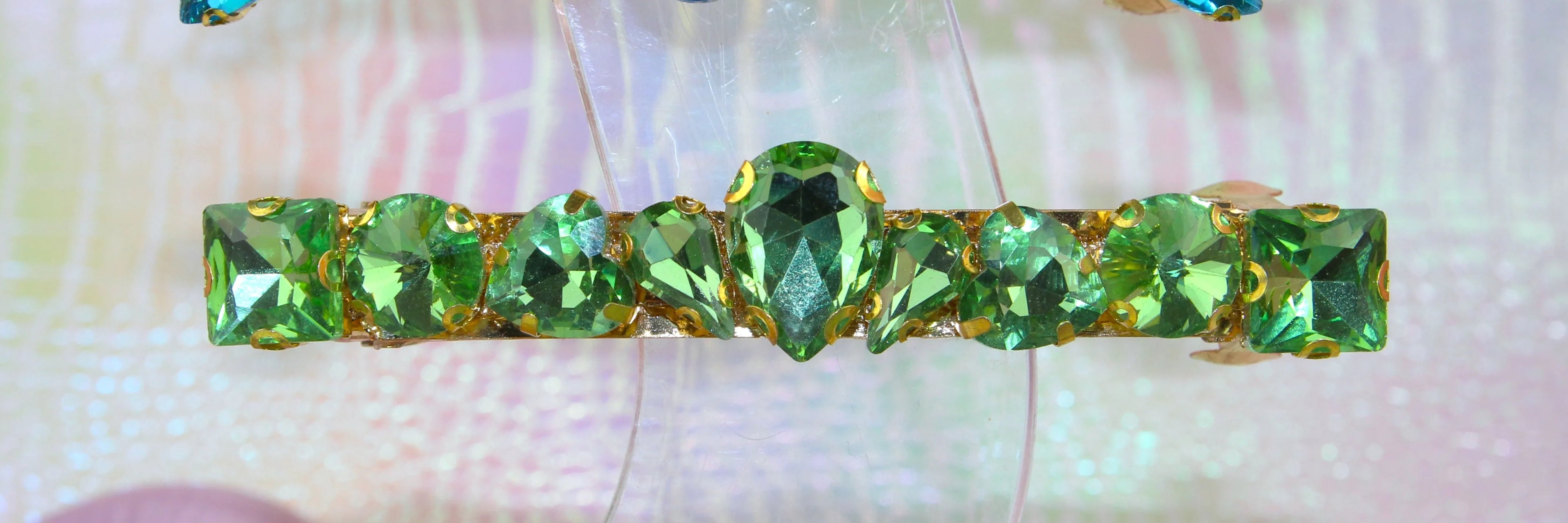 Grande barrette à cheveux strass - Accessoire de soirée et mariage