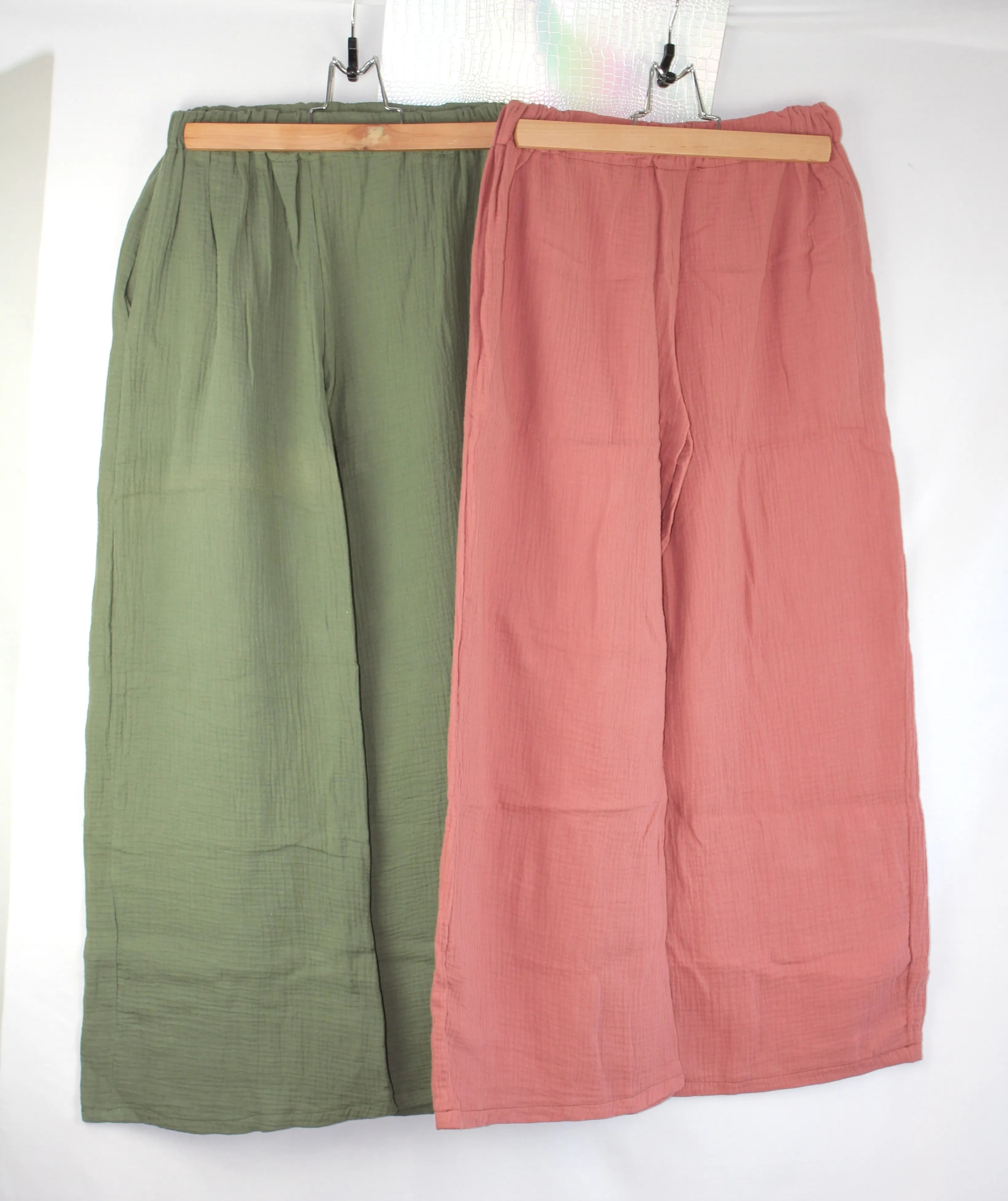 Pantalon léger en gaze de coton