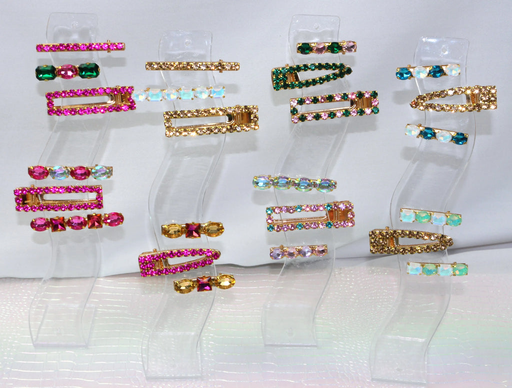 Trio de Barrettes à Strass – L’Art de l’accumulation Étincelante