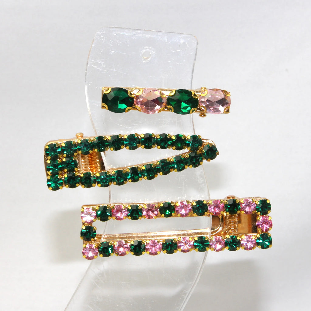 Trio de Barrettes à Strass – L’Art de l’accumulation Étincelante