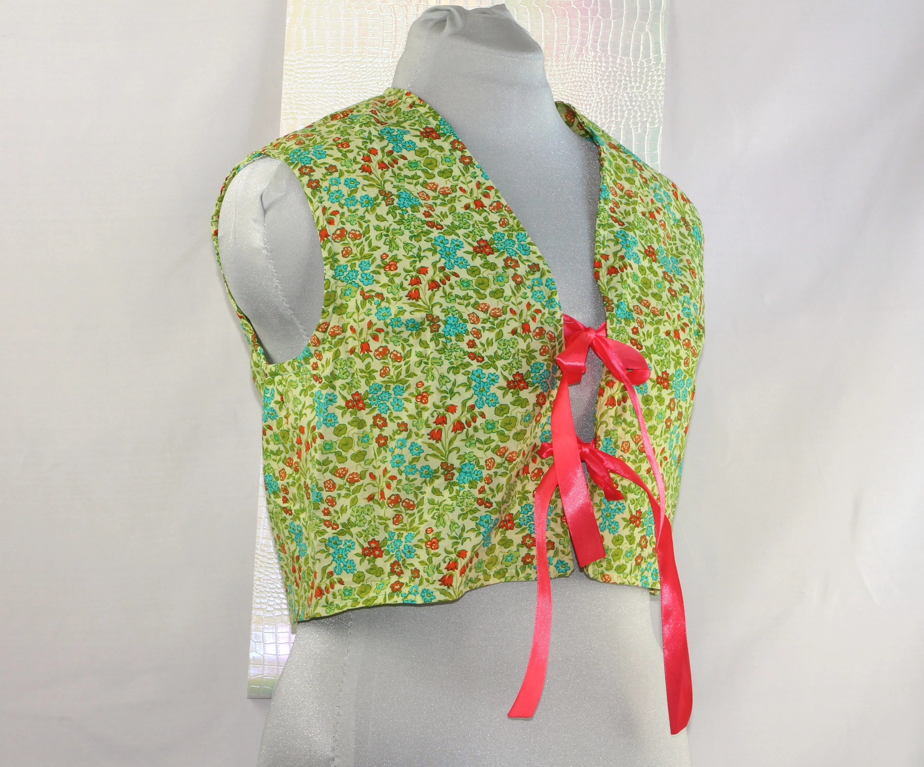 Gilet court sans manches Noué Millefleurs Champêtre