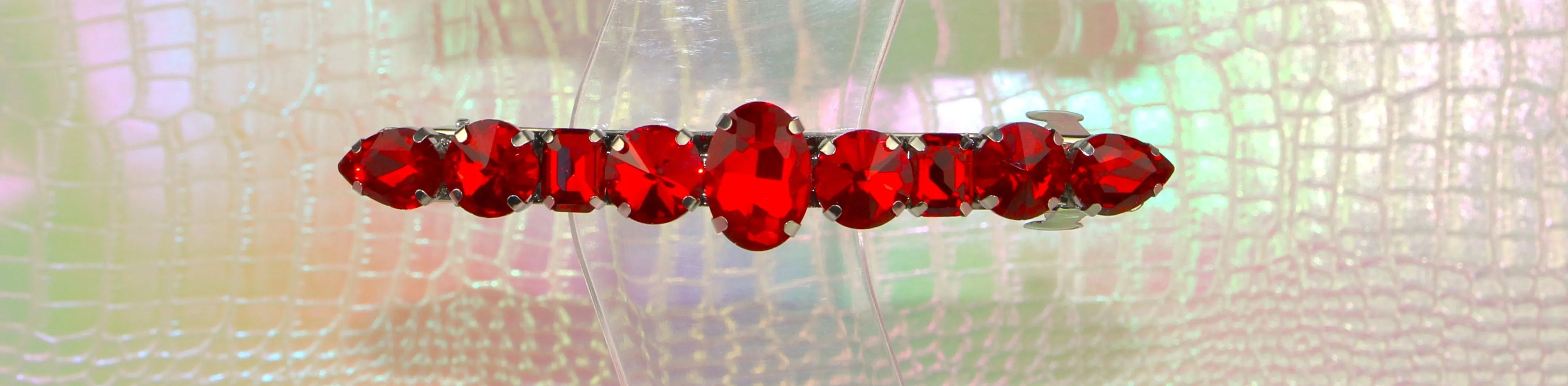 Grande barrette à cheveux strass - Accessoire de soirée et mariage
