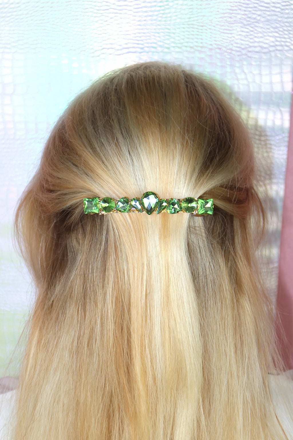 Grande barrette à cheveux strass - Accessoire de soirée et mariage