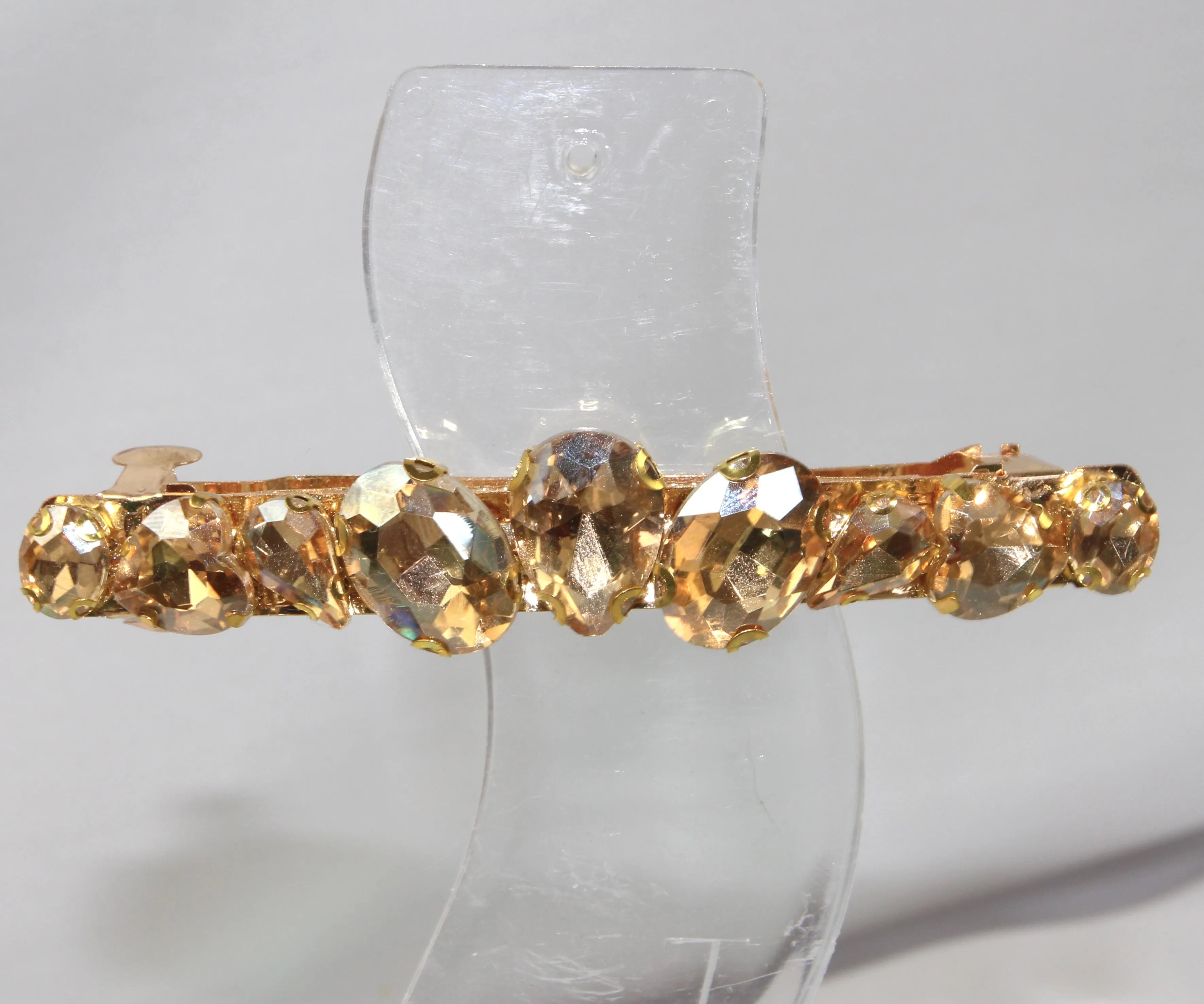 Grande barrette à cheveux strass - Accessoire de soirée et mariage