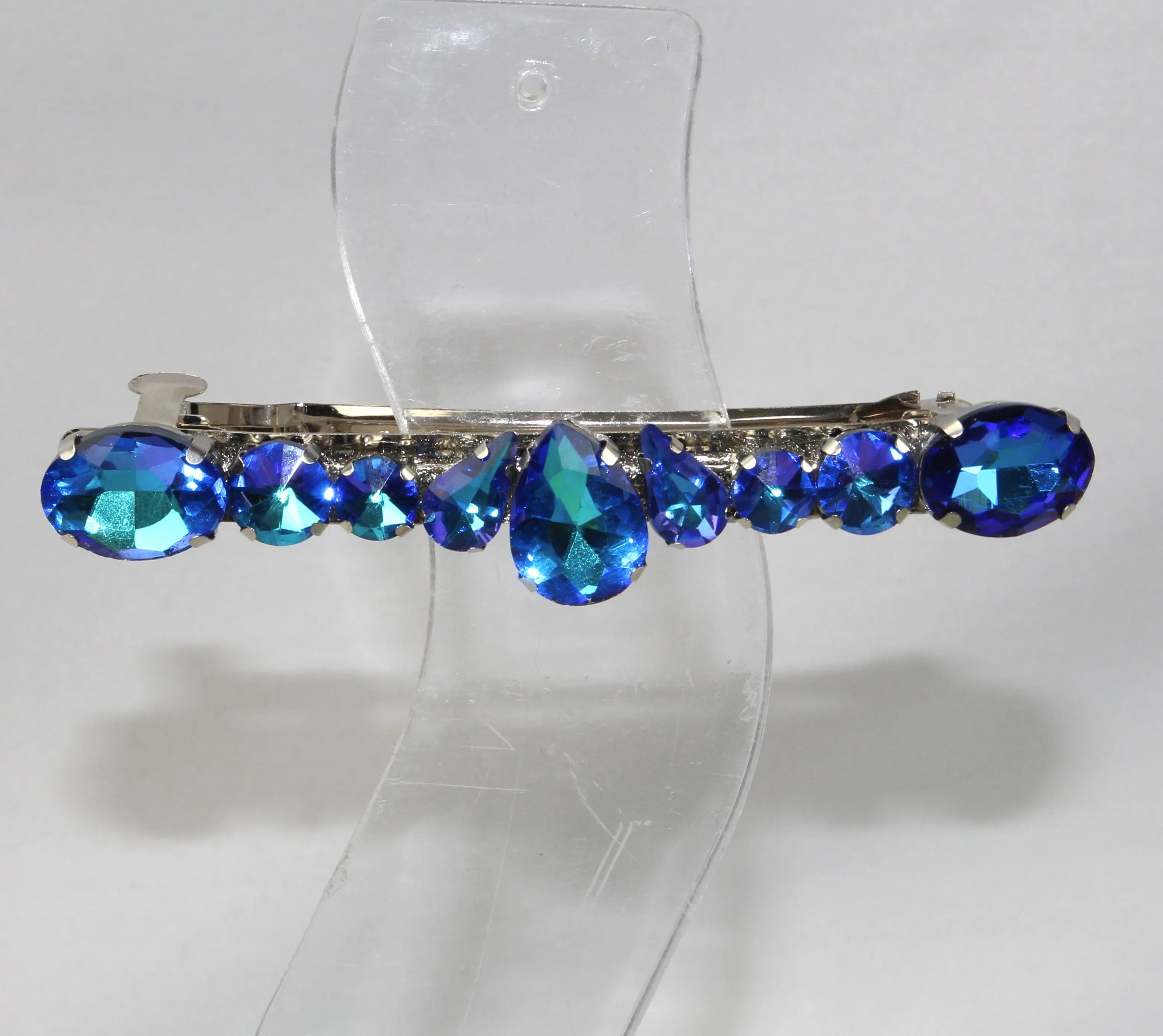 Grande barrette à cheveux strass - Accessoire de soirée et mariage
