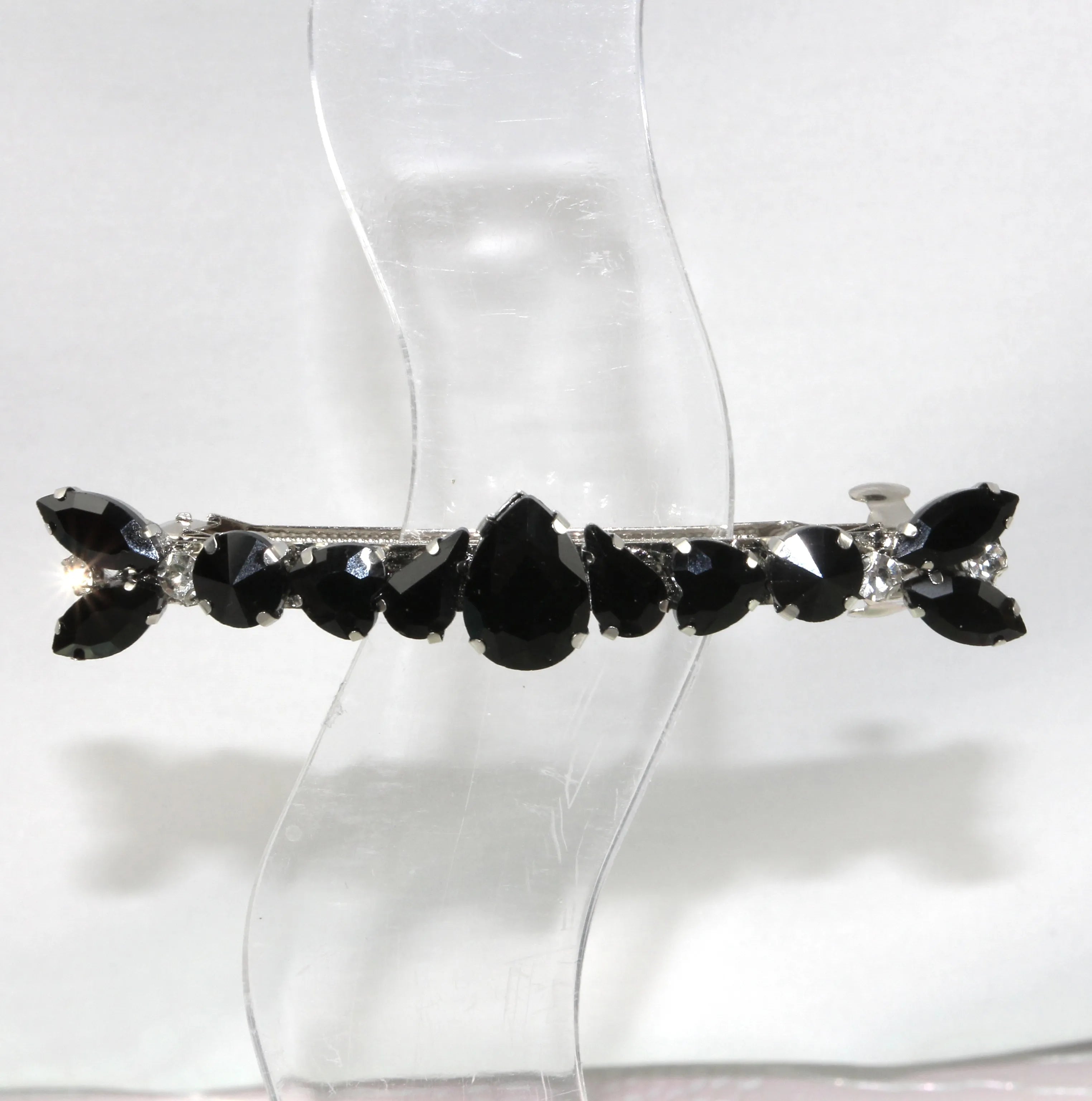 Grande barrette à cheveux strass - Accessoire de soirée et mariage