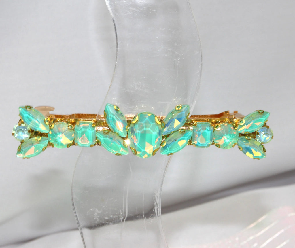 Grande barrette à cheveux strass - Accessoire de soirée et mariage