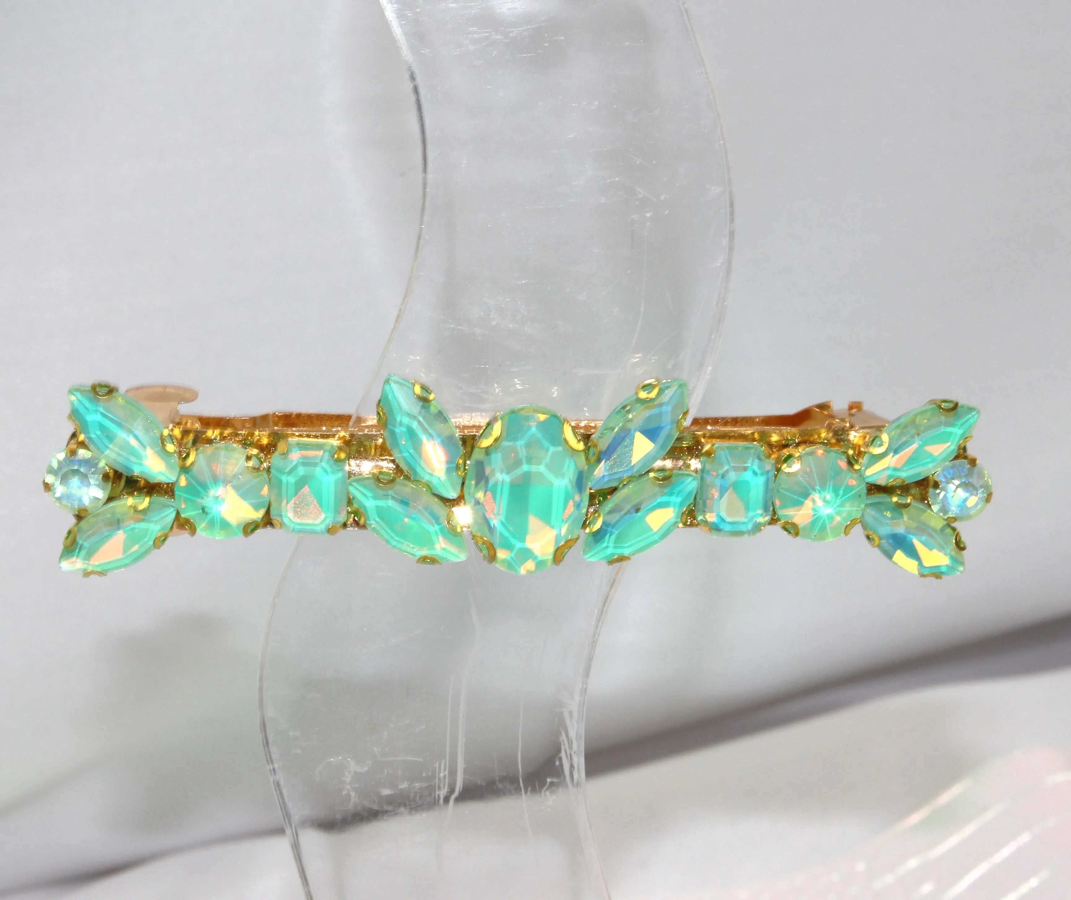 Grande barrette à cheveux strass - Accessoire de soirée et mariage