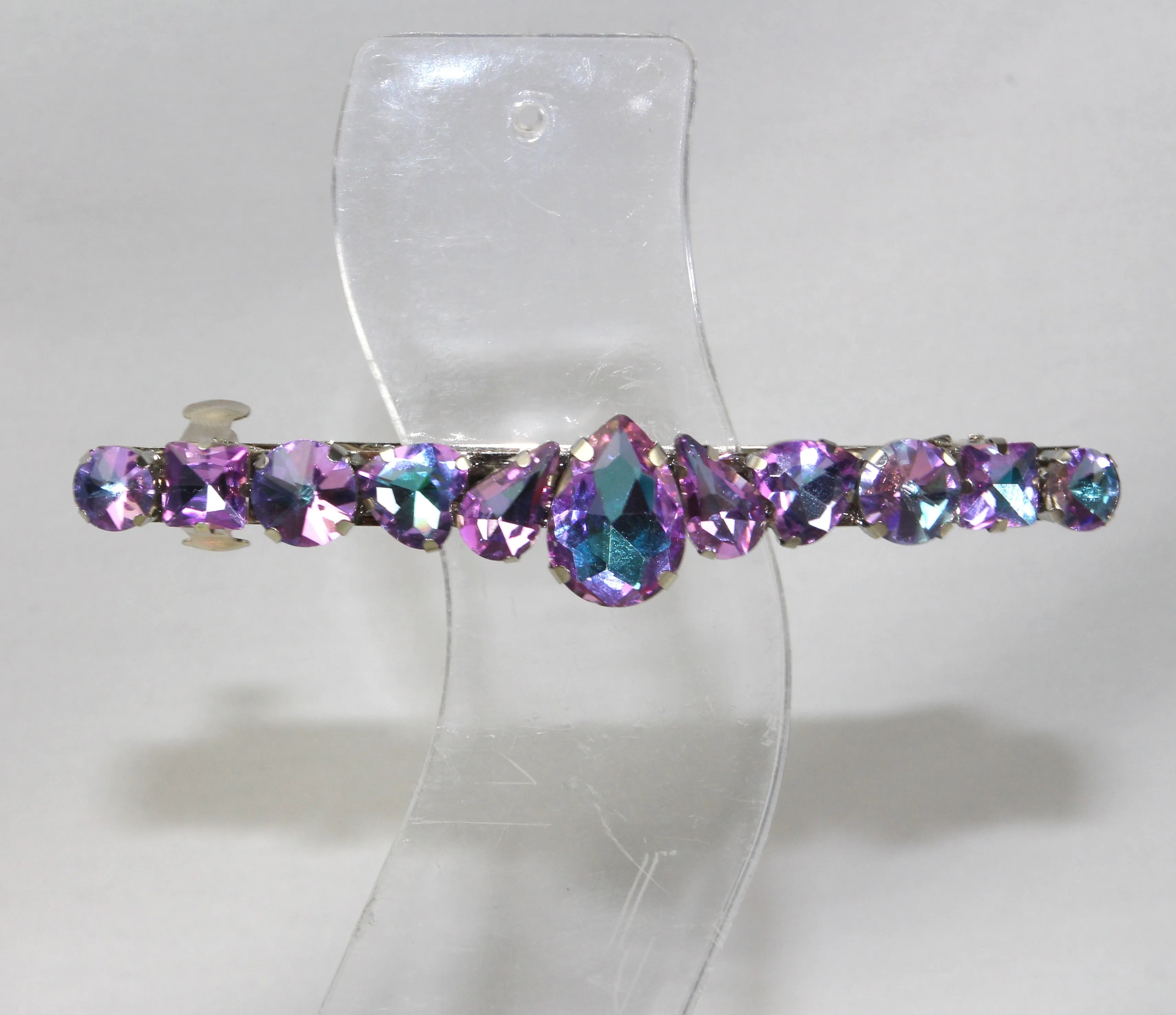 Grande barrette à cheveux strass - Accessoire de soirée et mariage