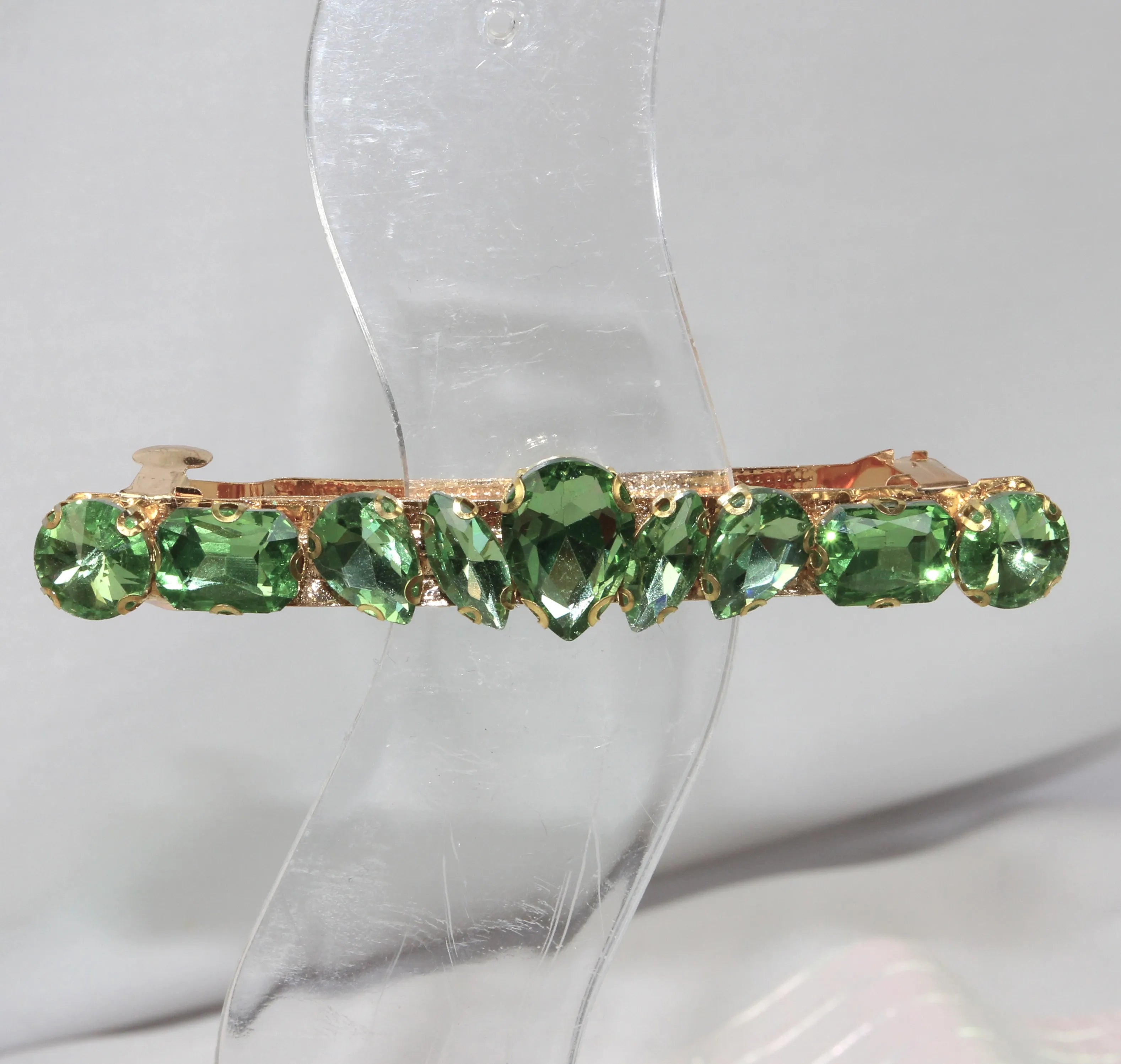 Grande barrette à cheveux strass - Accessoire de soirée et mariage
