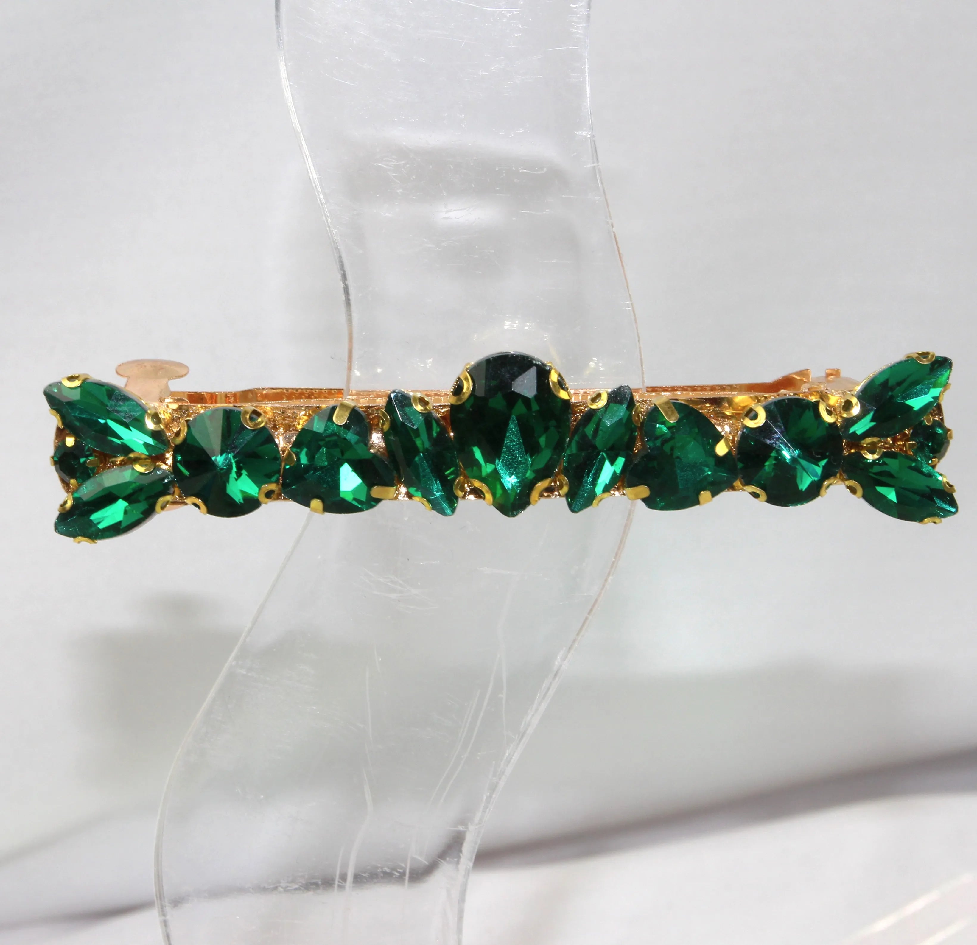 Grande barrette à cheveux strass - Accessoire de soirée et mariage
