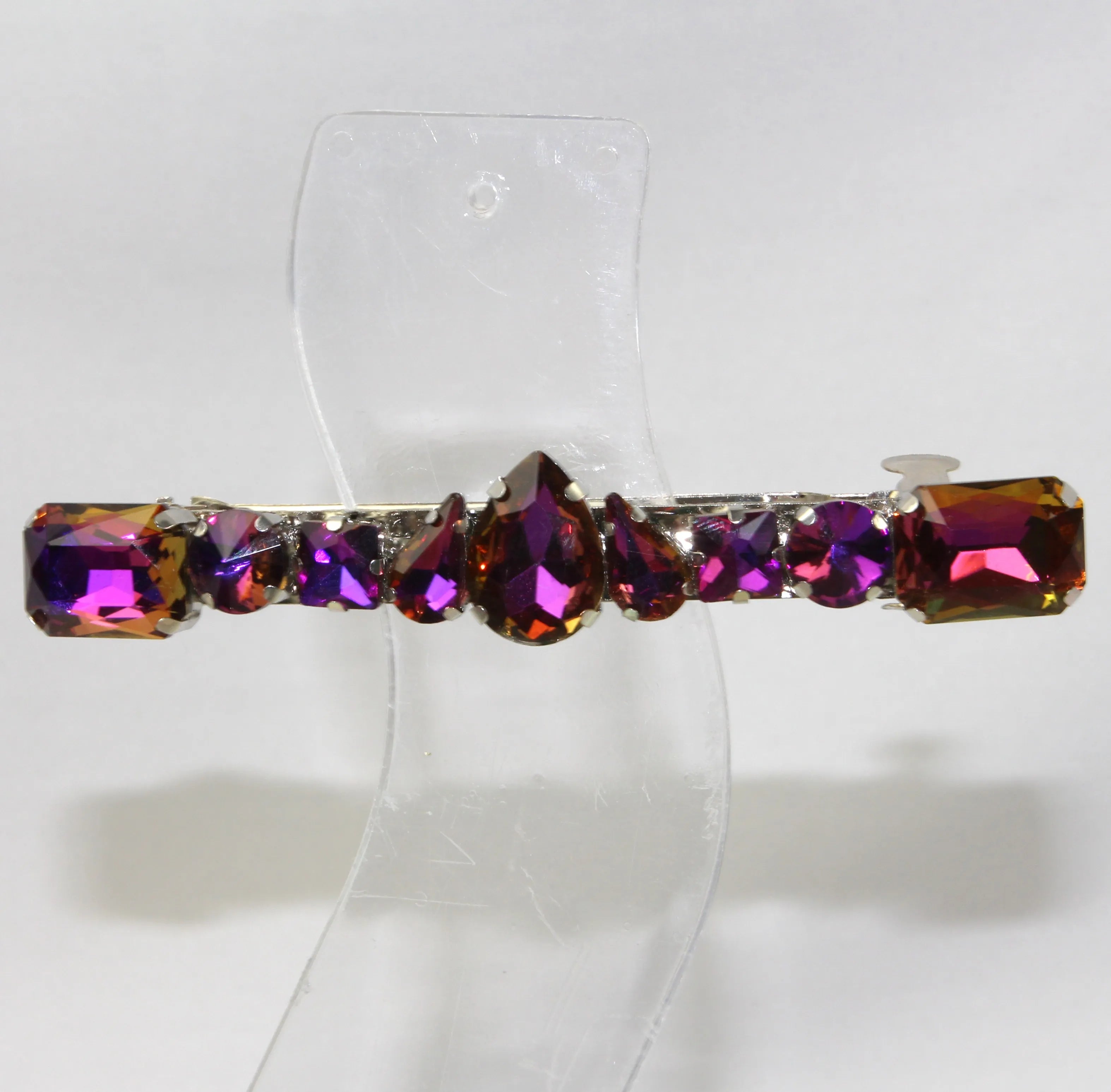 Grande barrette à cheveux strass - Accessoire de soirée et mariage