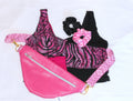 Crop top artisanal léopard rose et noir - Pièce unique