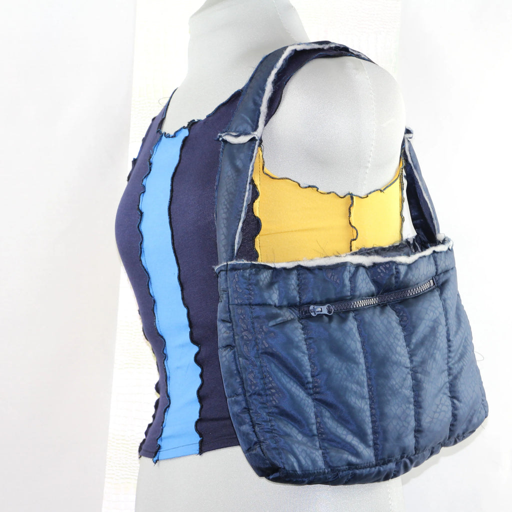 Top Patchwork Éco-responsable Blue & Yellow Vibes