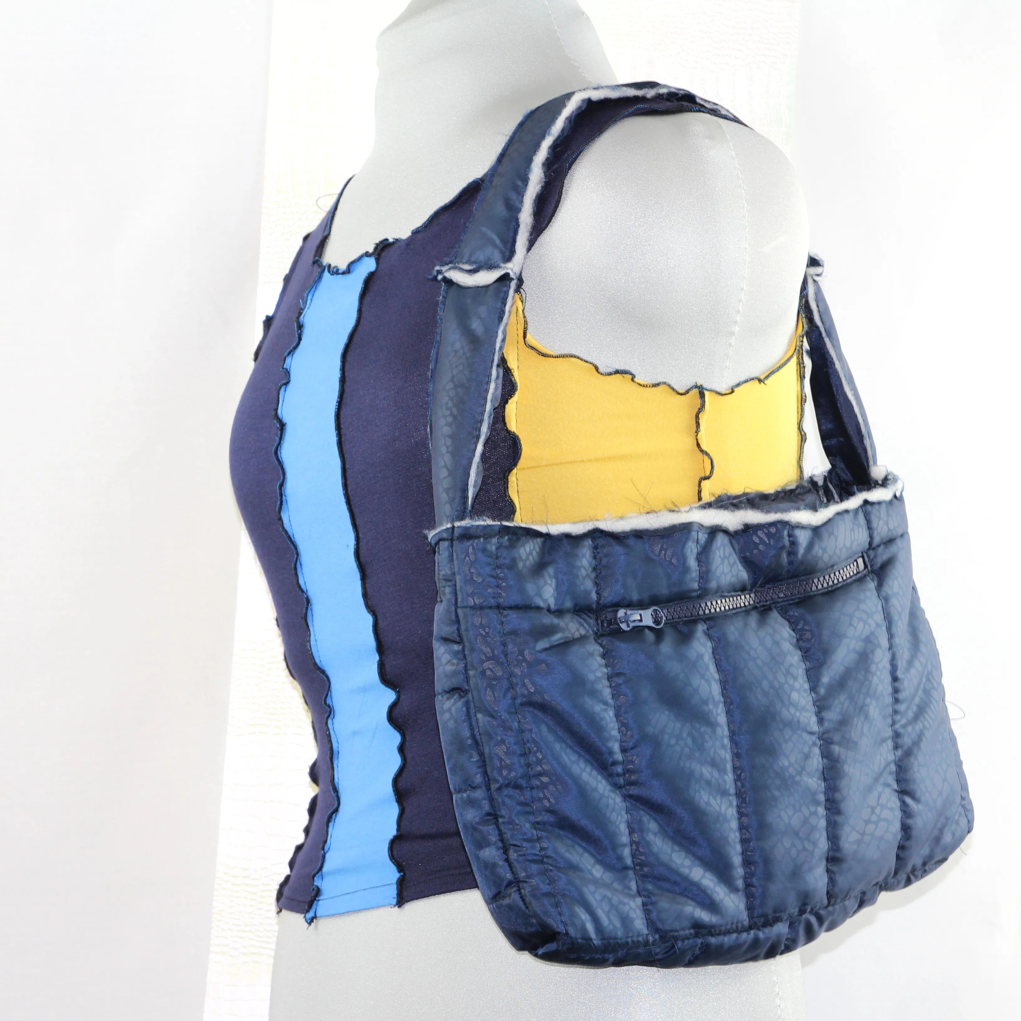 Top Patchwork Éco-responsable Blue & Yellow Vibes