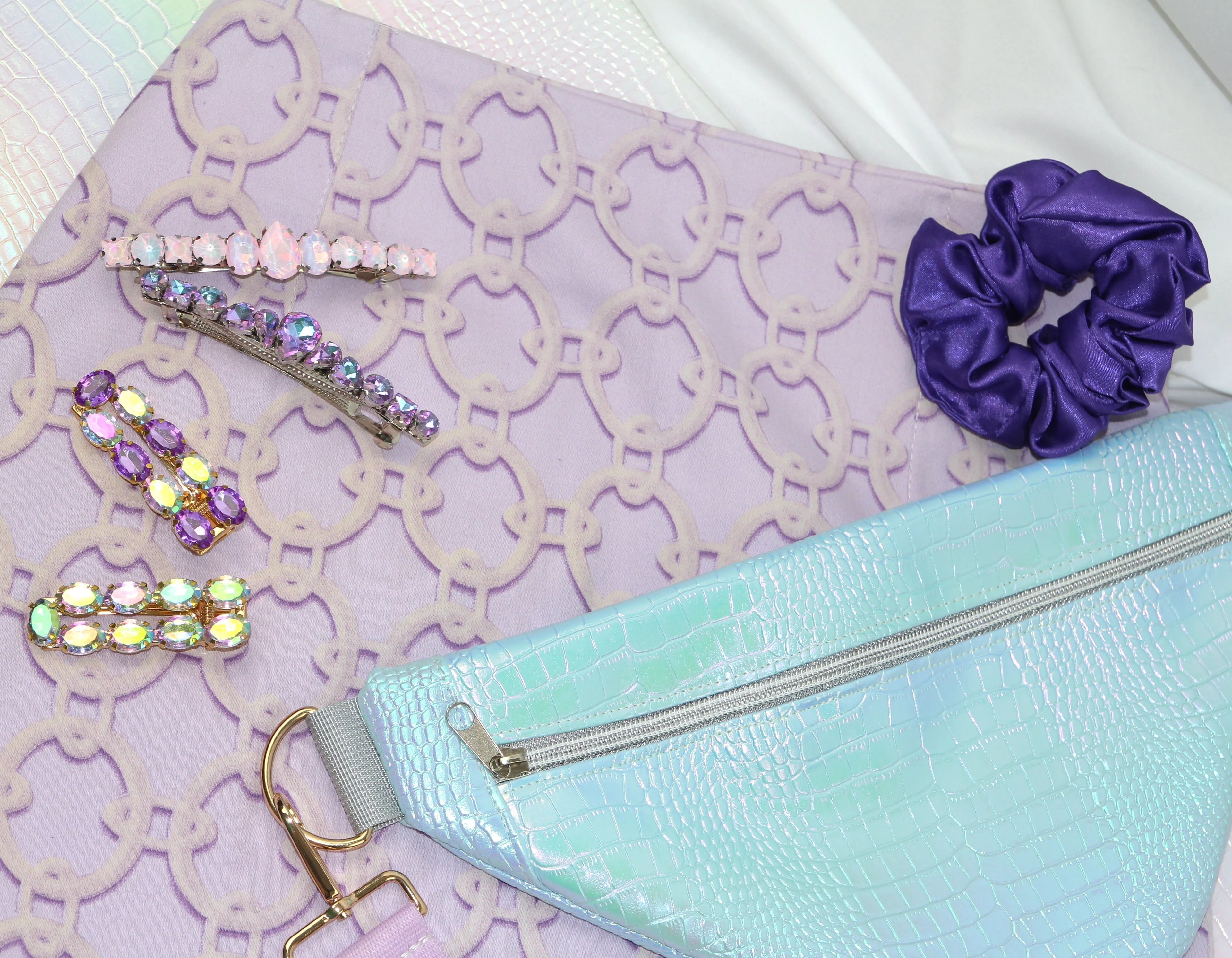 Jupe Droite Fendue "Lilac Retro"