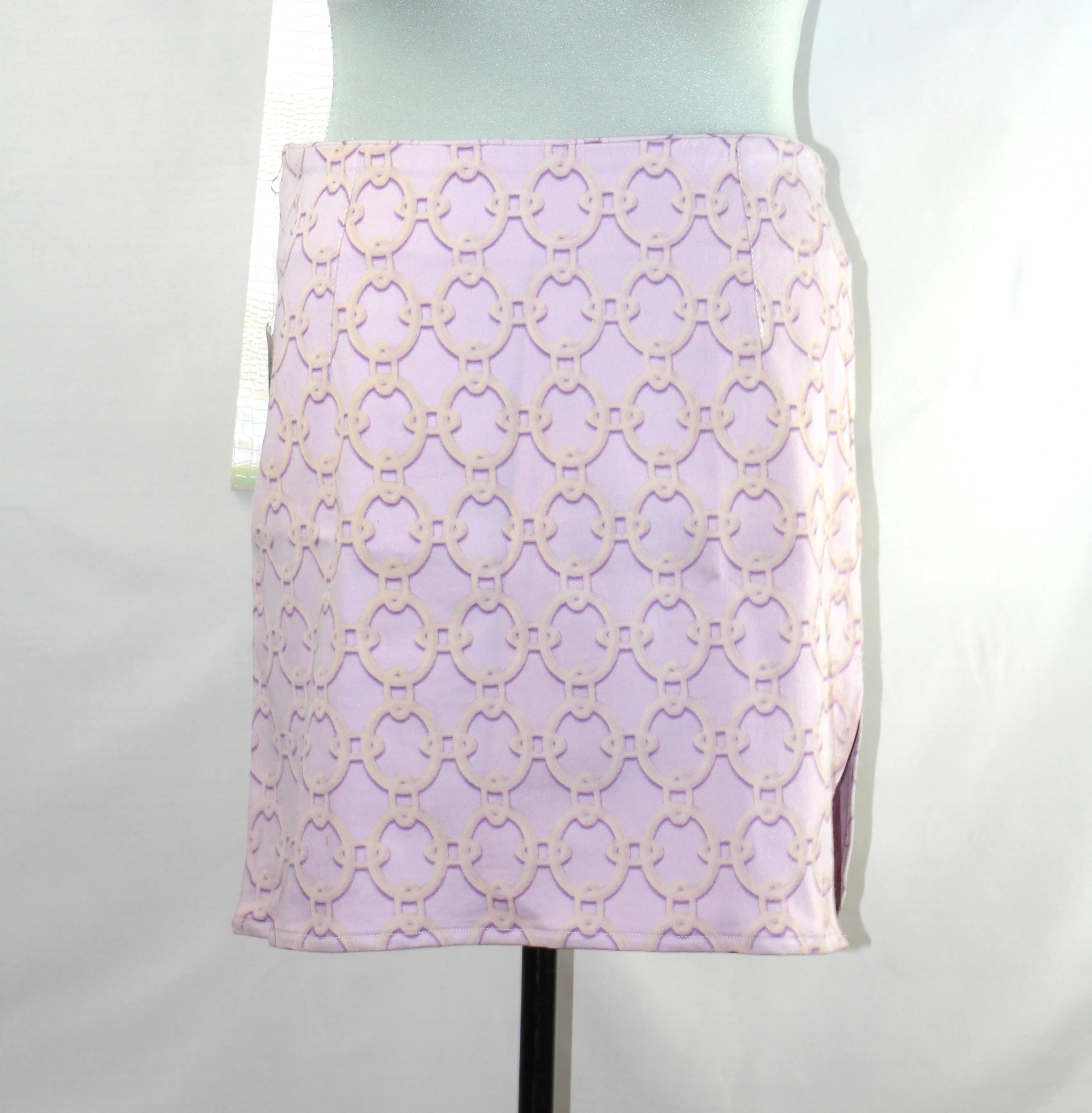 Jupe Droite Fendue "Lilac Retro"