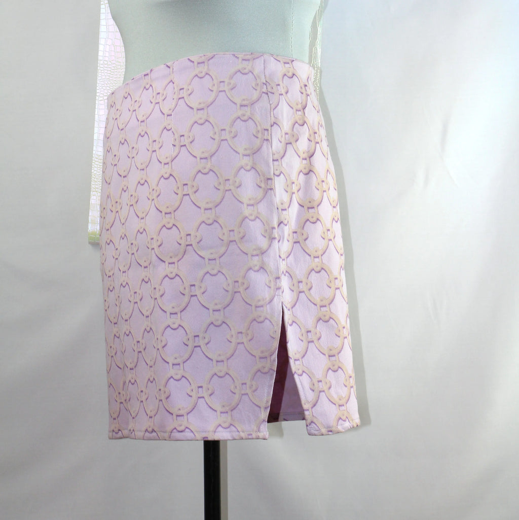 Jupe Droite Fendue "Lilac Retro"