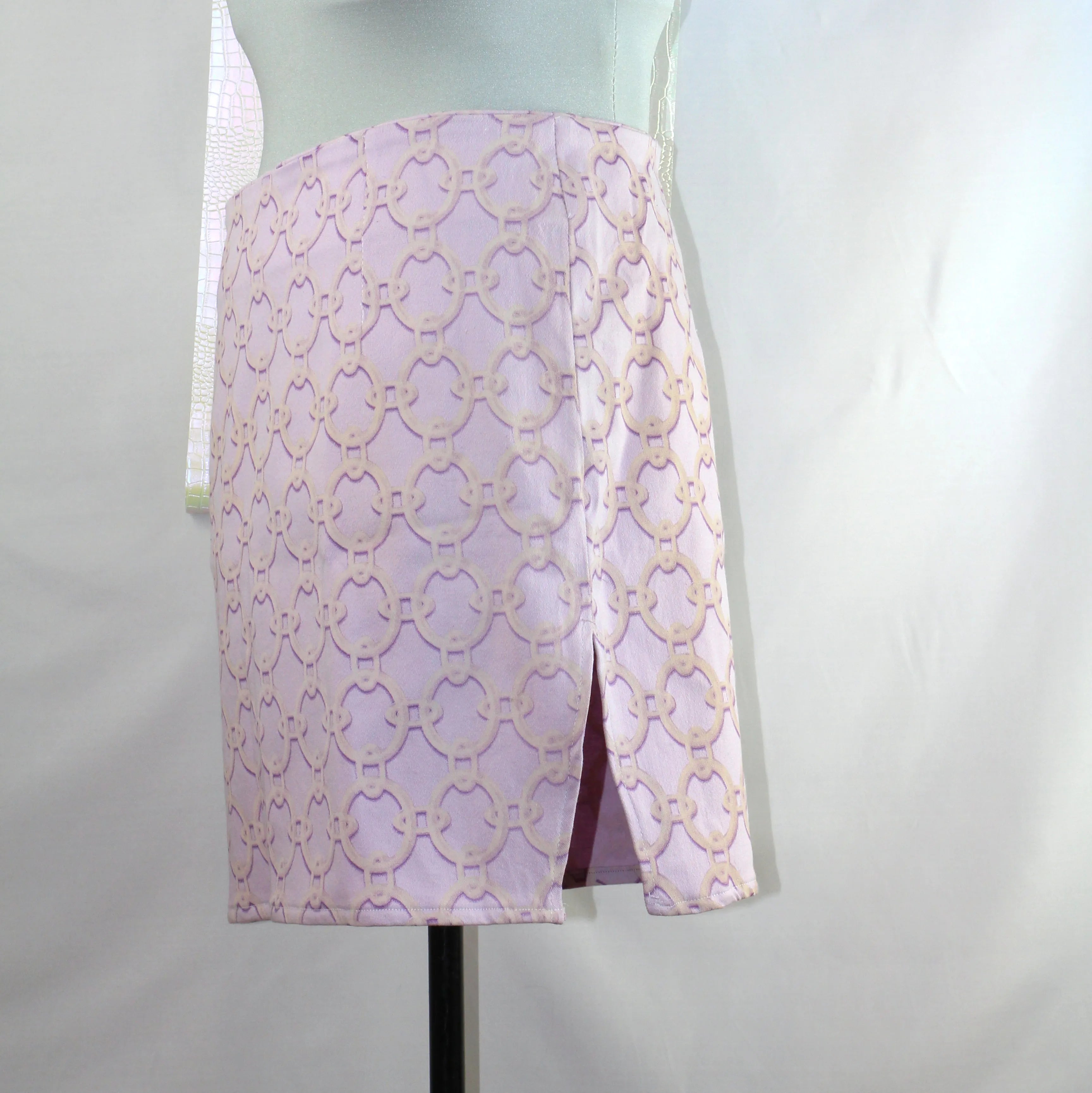 Jupe Droite Fendue "Lilac Retro"