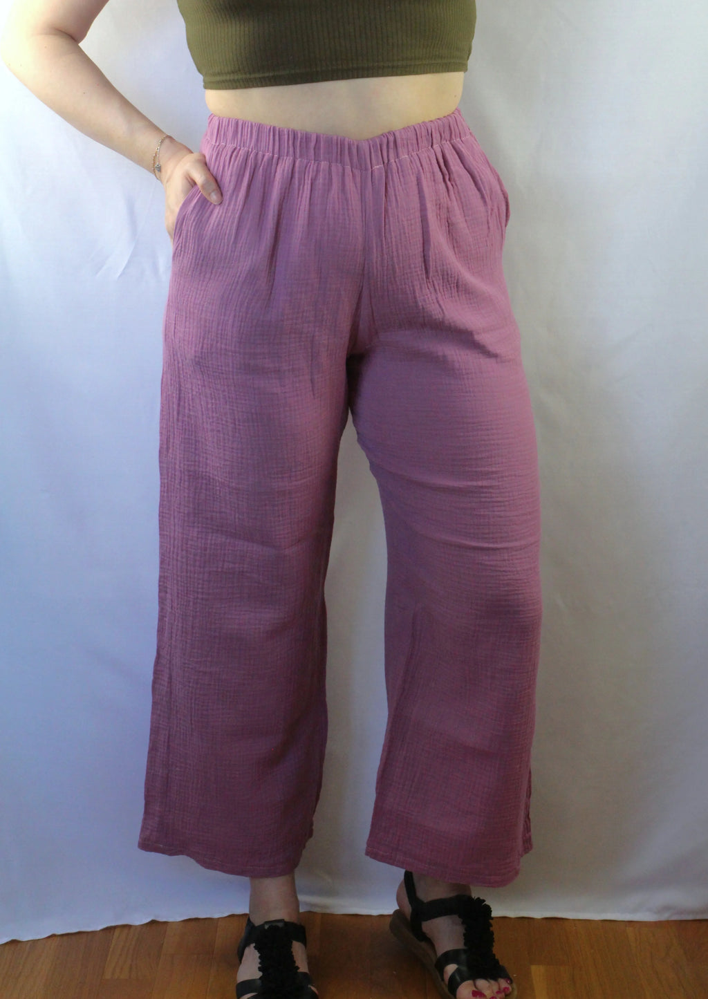 Pantalon léger en gaze de coton