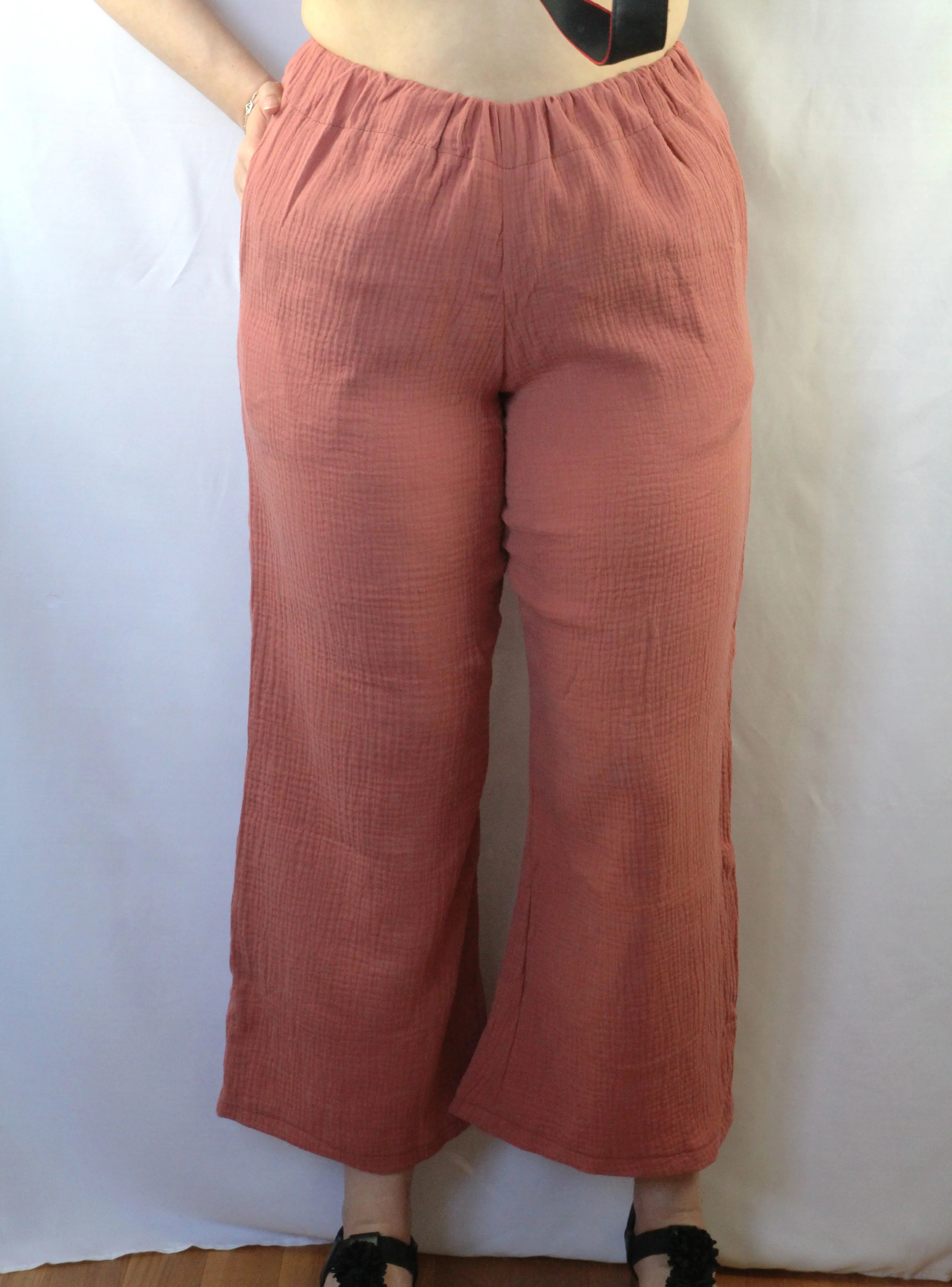 Pantalon léger en gaze de coton