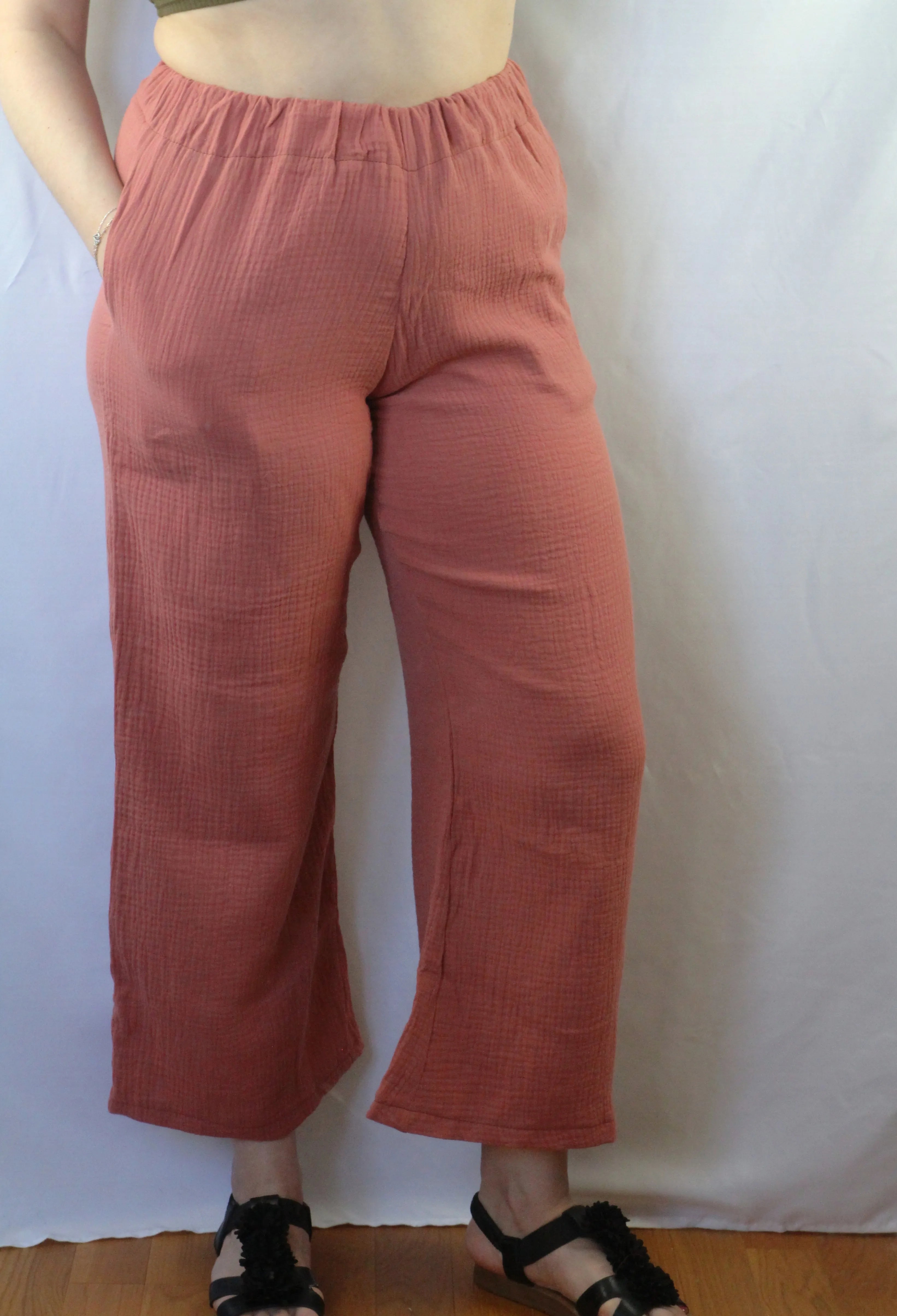 Pantalon léger en gaze de coton