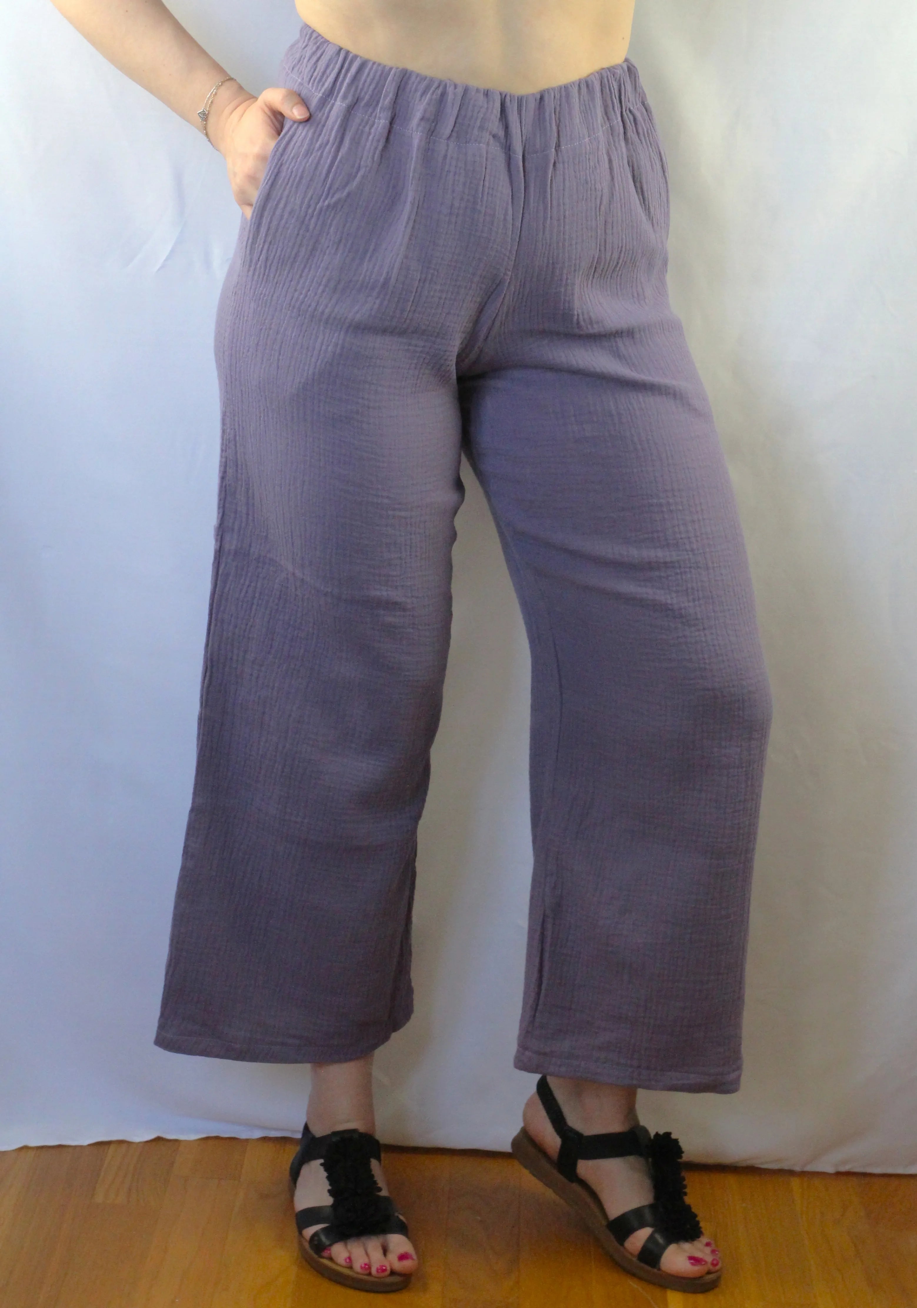 Pantalon léger en gaze de coton