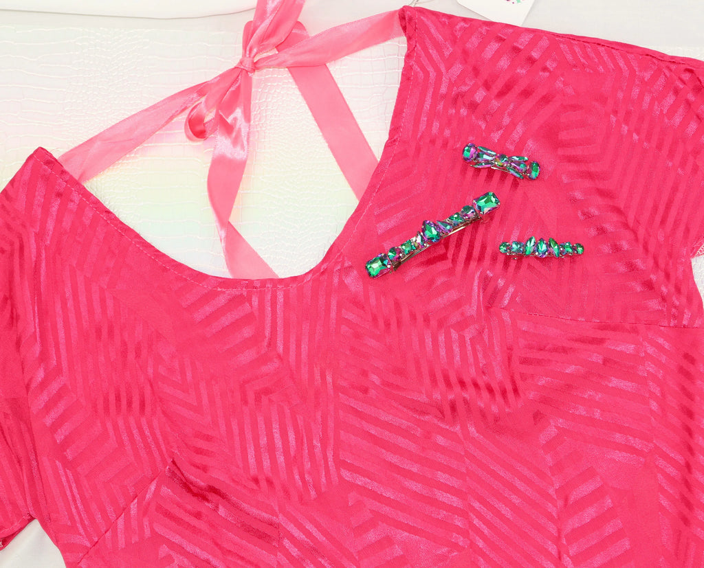 Robe Courte Dos Nu "Fuchsia Vintage 90s"