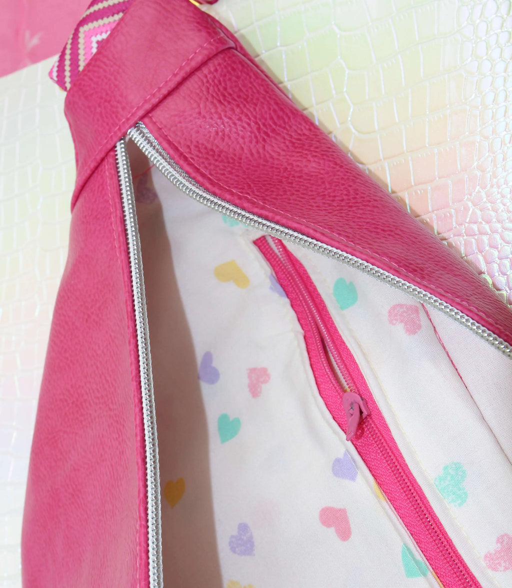 Sac banane en simili cuir fait main - Rose Fuchsia ou Orange Vitaminé