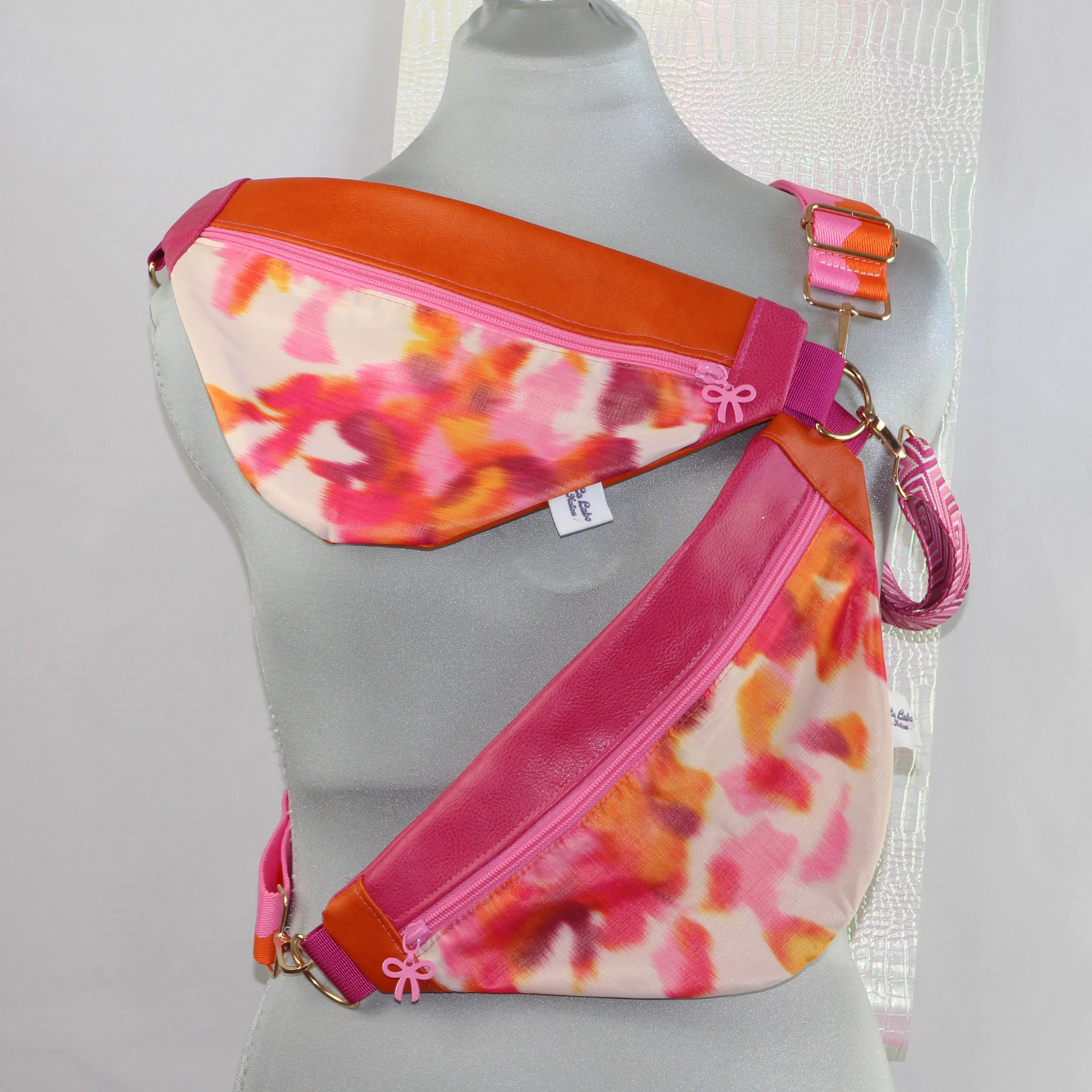 Sac banane en simili cuir fait main - Rose Fuchsia ou Orange Vitaminé