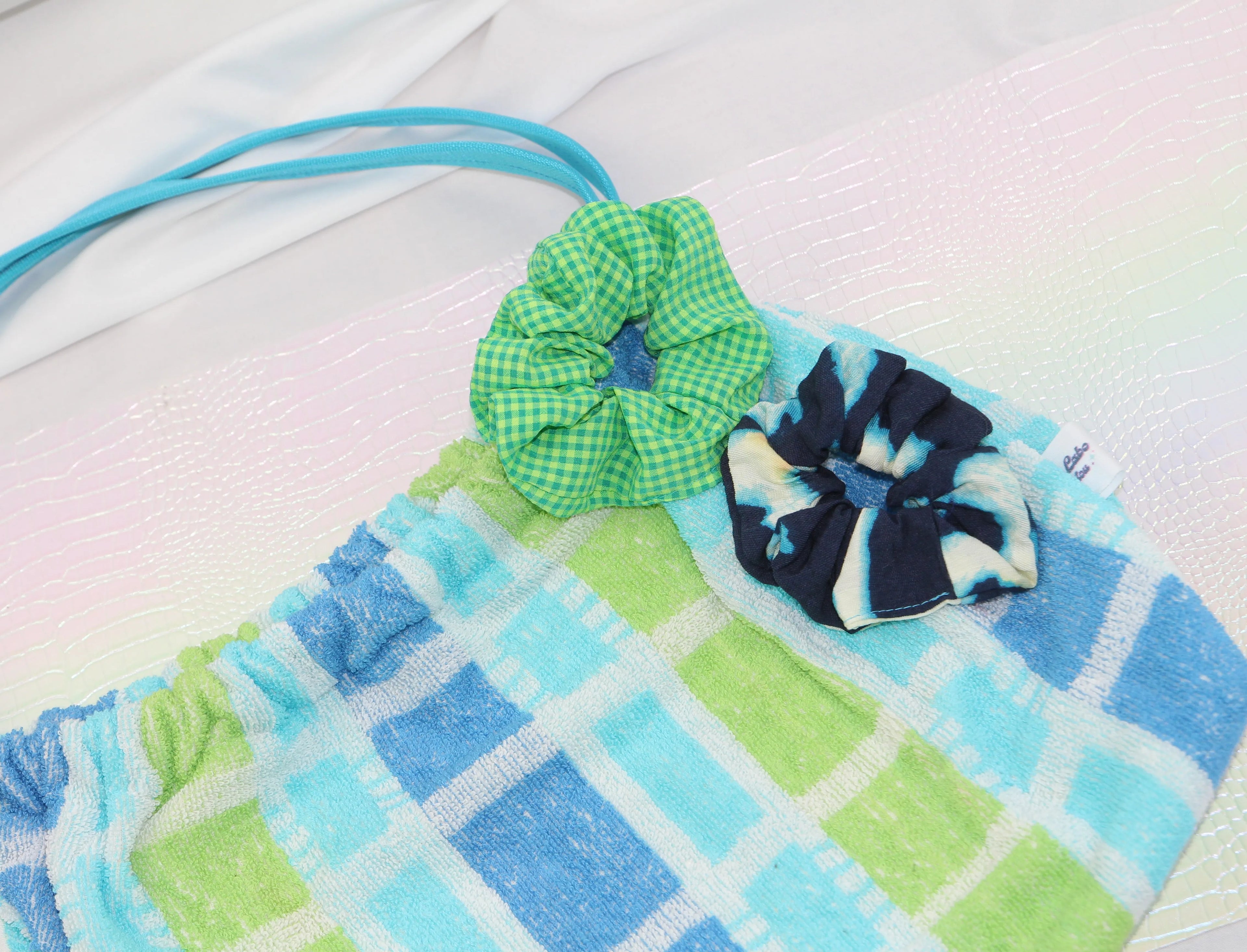 Sac Cabas Éponge Upcyclé – "Ocean & Lime"