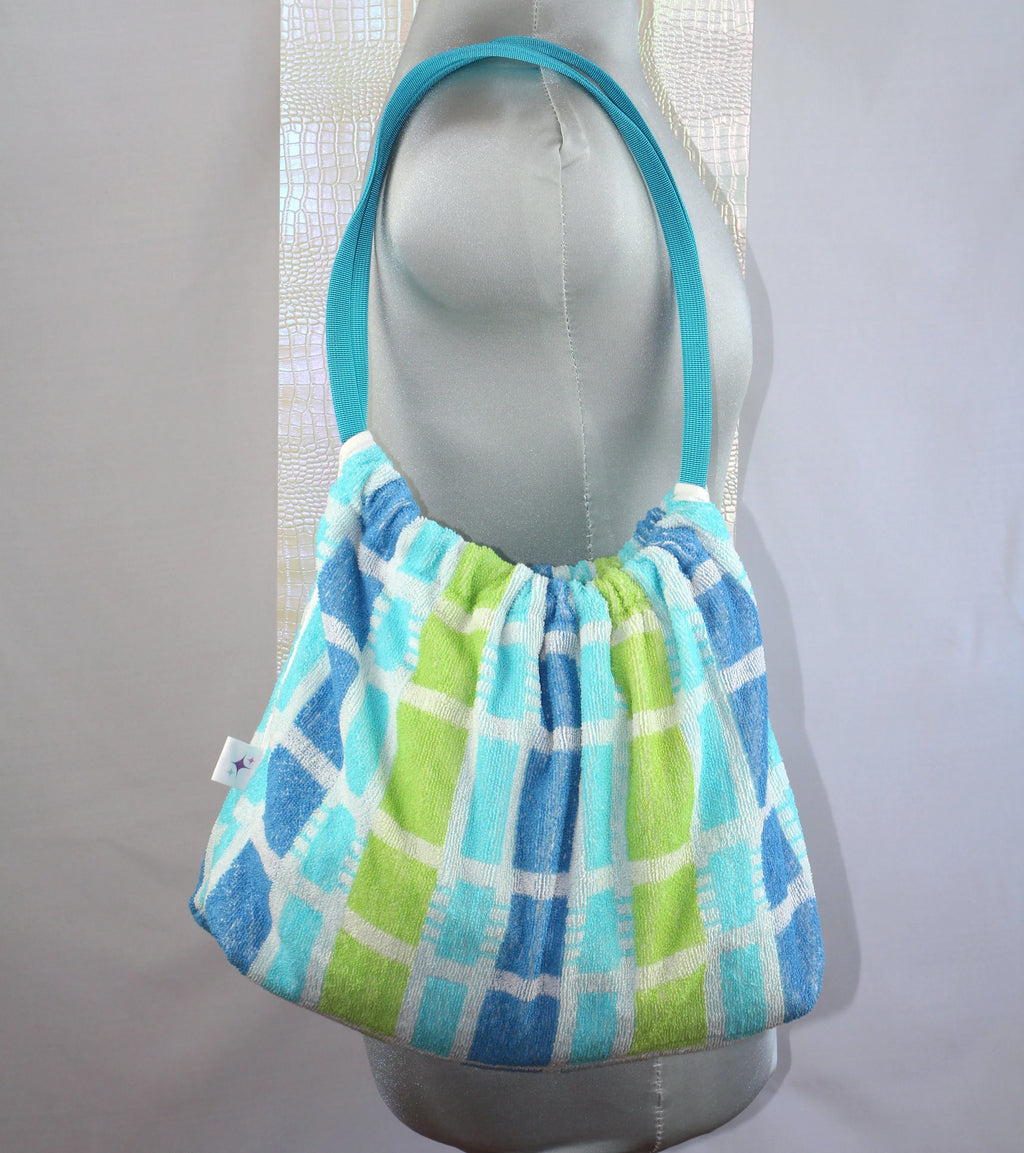 Sac Cabas Éponge Upcyclé – "Ocean & Lime"