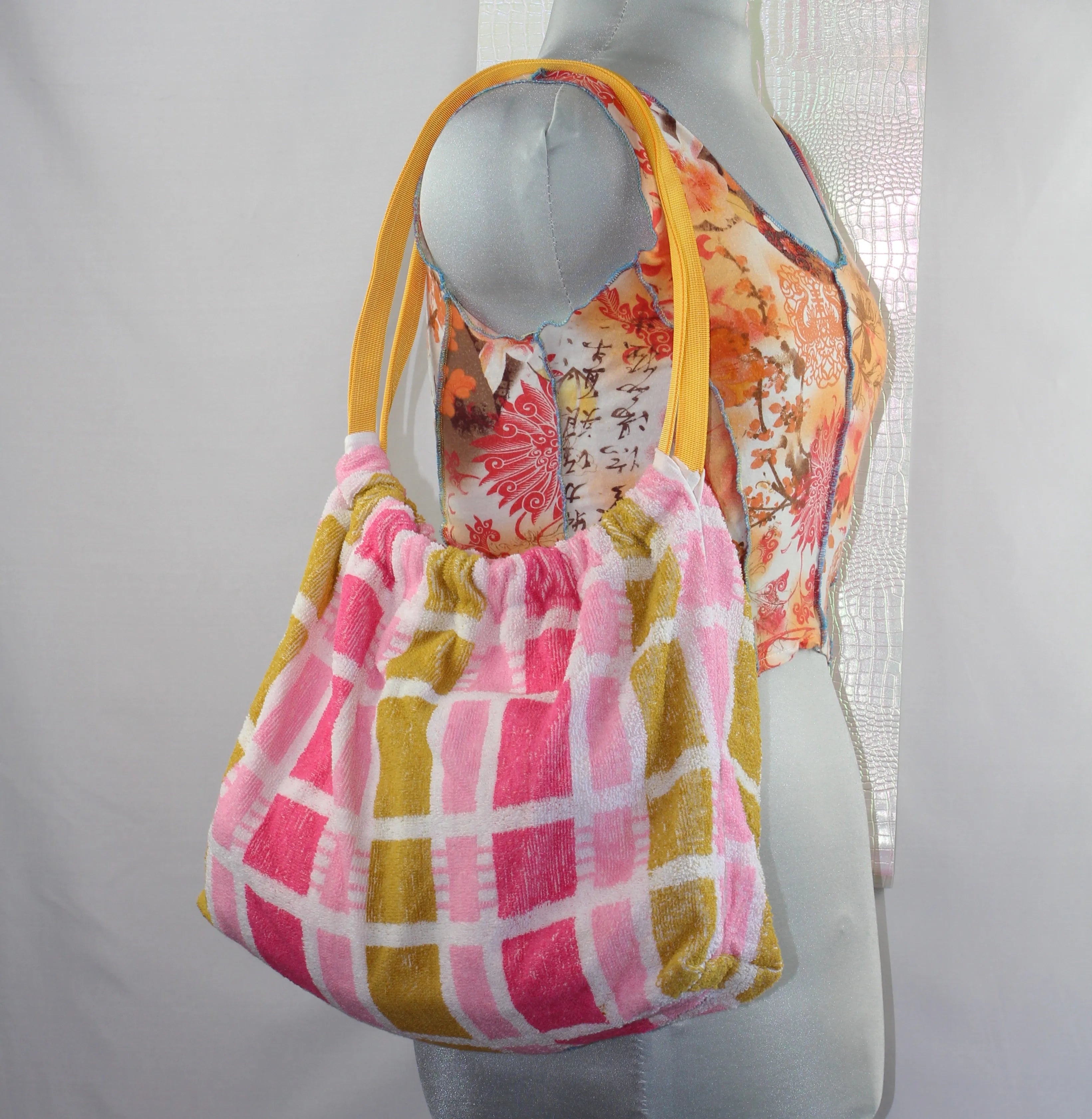 Sac Cabas Éponge Upcyclé – "Pink Sunshine"