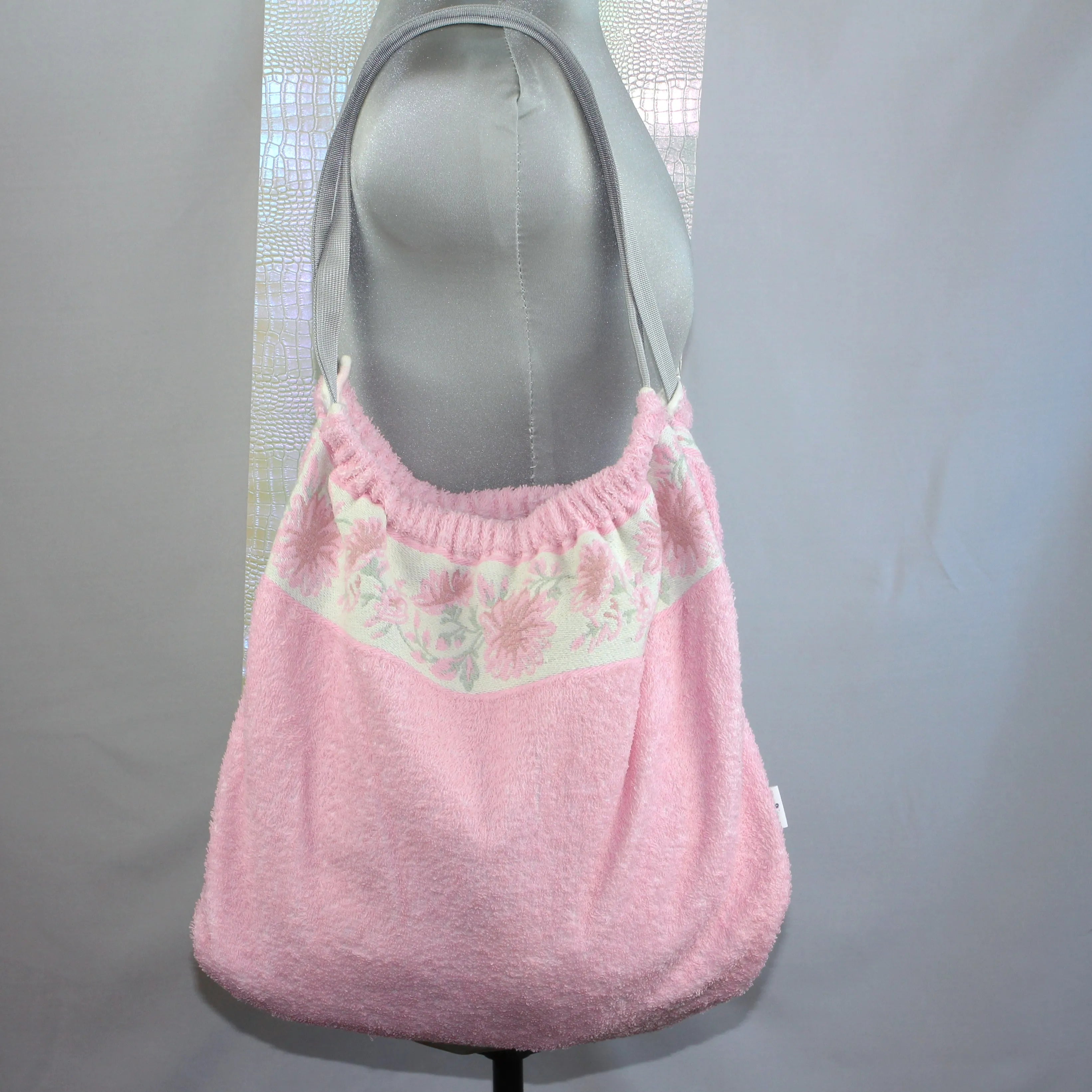 Sac Cabas Éponge Upcyclé – "Pink Blossom Vintage"