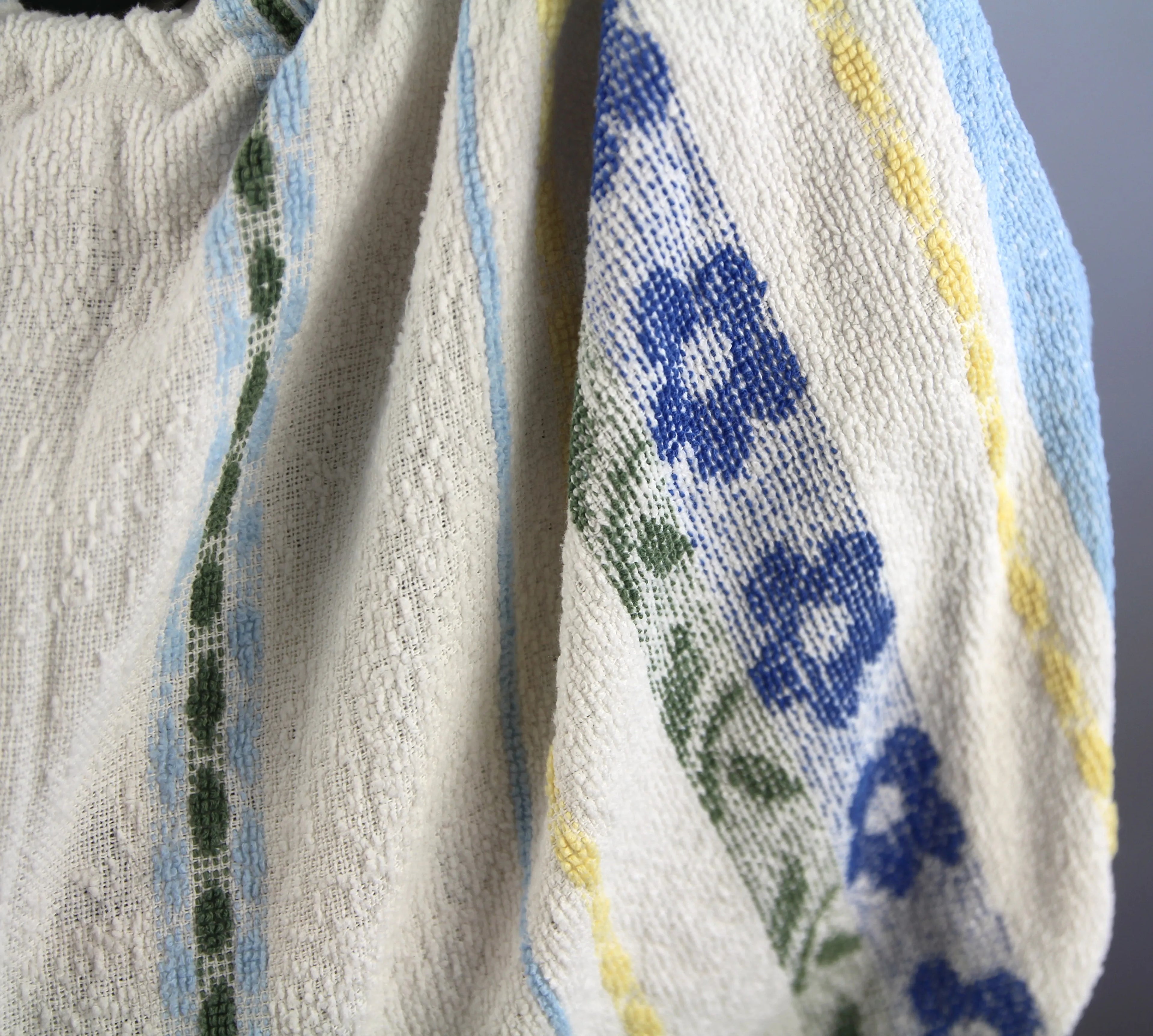 Sac Cabas Éponge Upcyclé – "Blue Daisy Vintage"