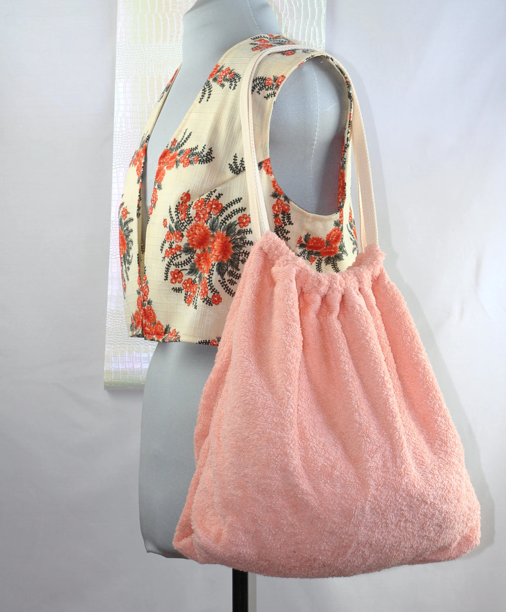 Sac Cabas Éponge Upcyclé – "Sweet Peach"