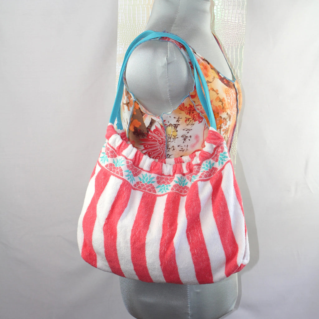 Sac Cabas Éponge Upcyclé – "Tropical Stripes"