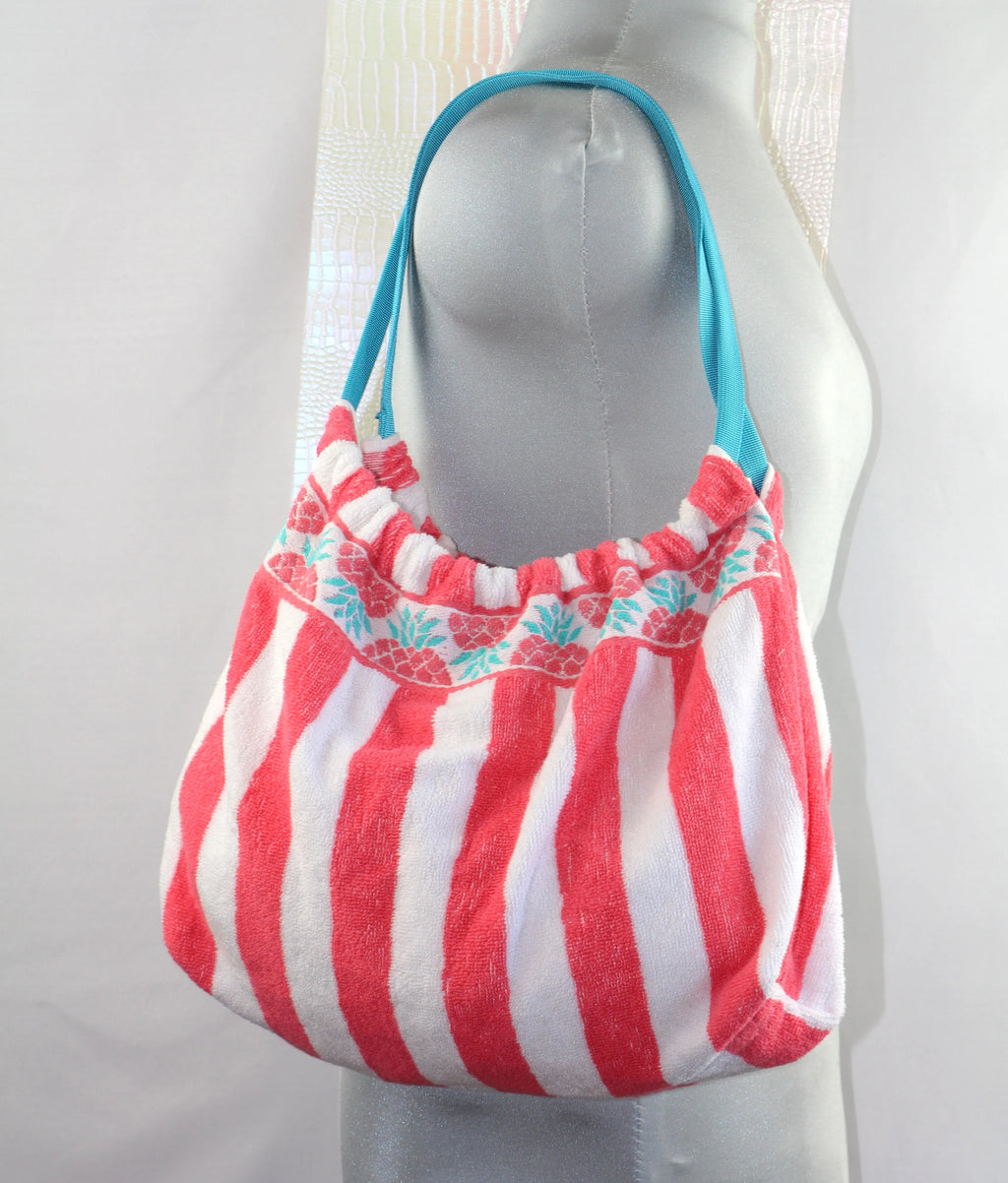 Sac Cabas Éponge Upcyclé – "Tropical Stripes"