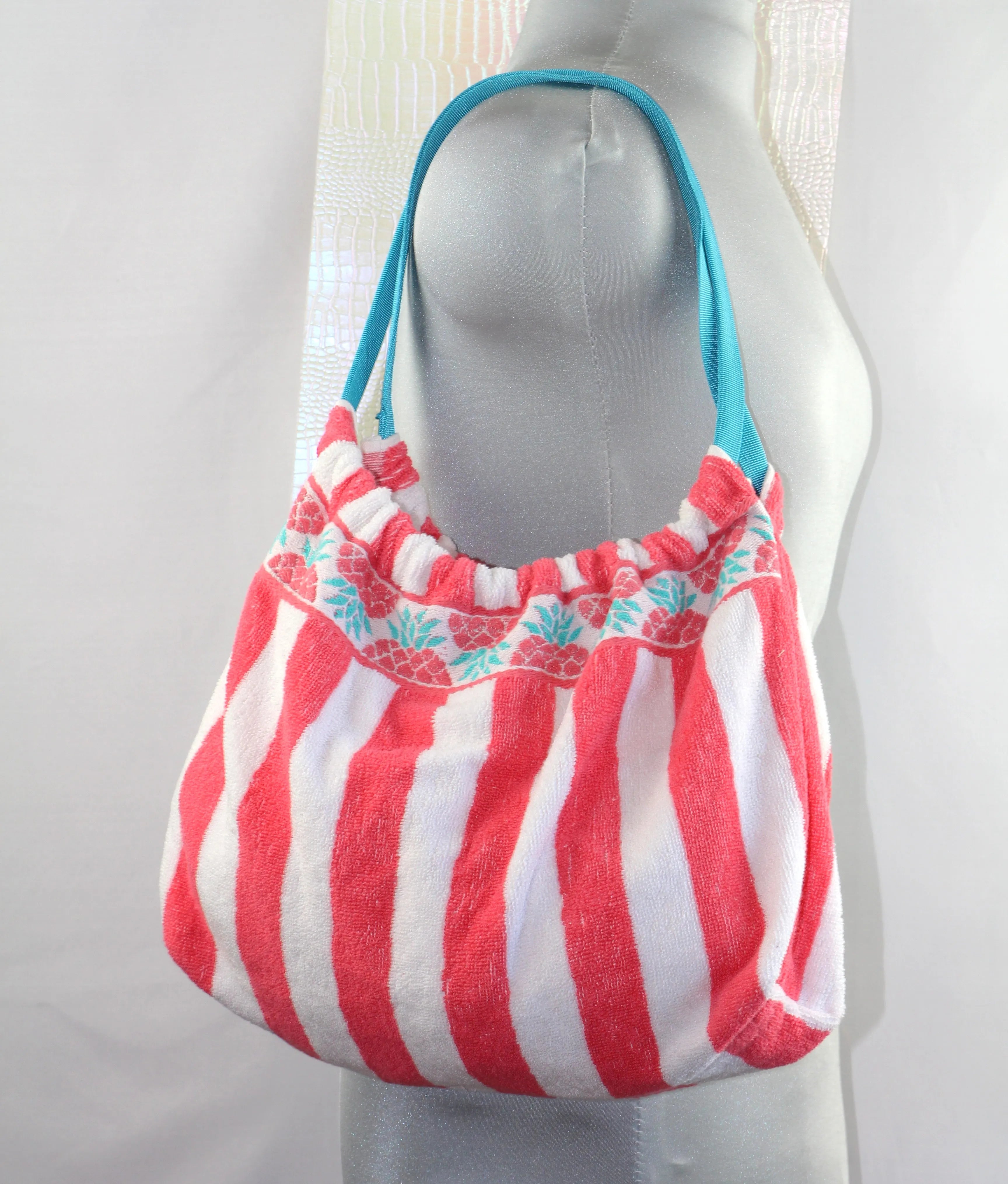 Sac Cabas Éponge Upcyclé – "Tropical Stripes"