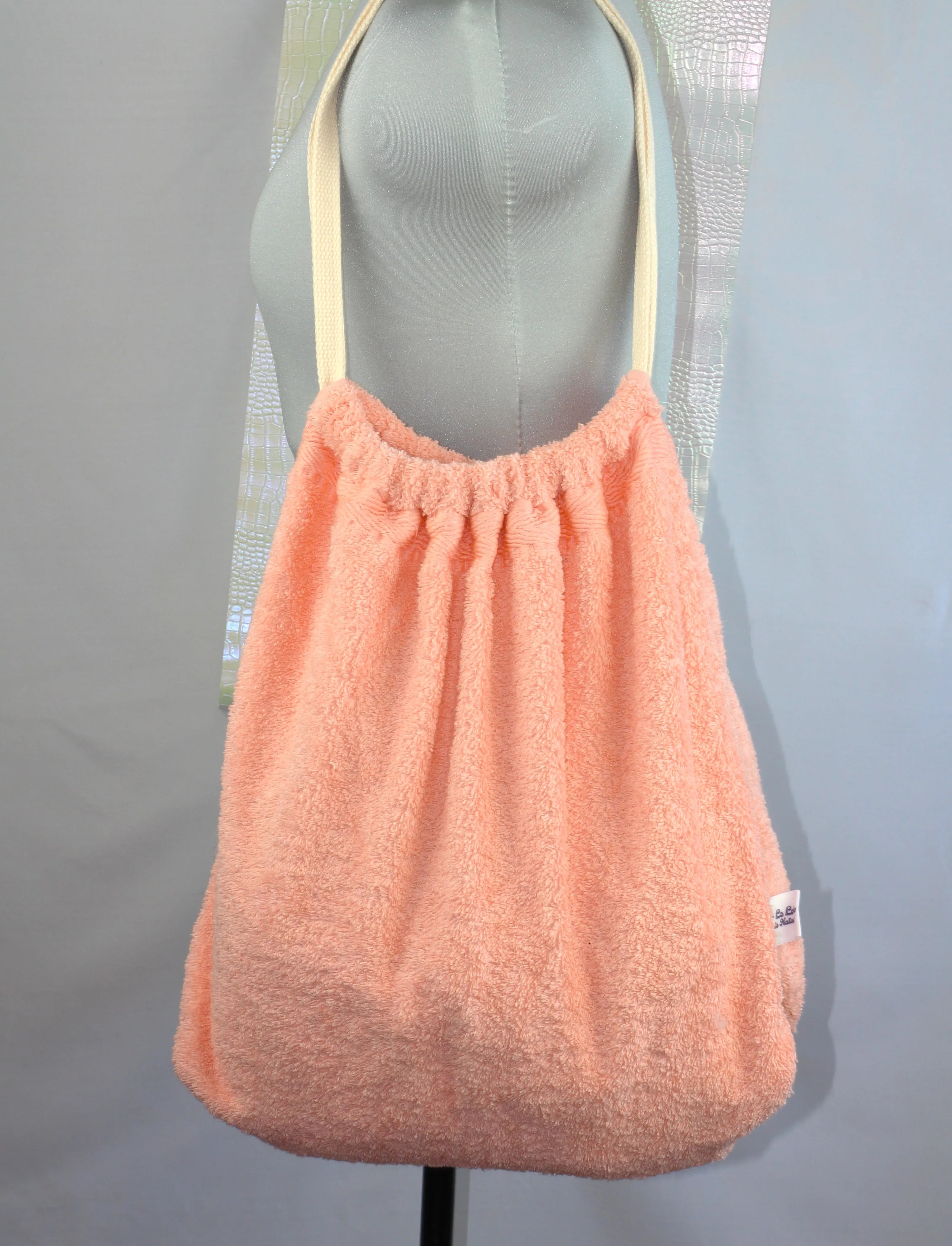 Sac Cabas Éponge Upcyclé – "Sweet Peach"